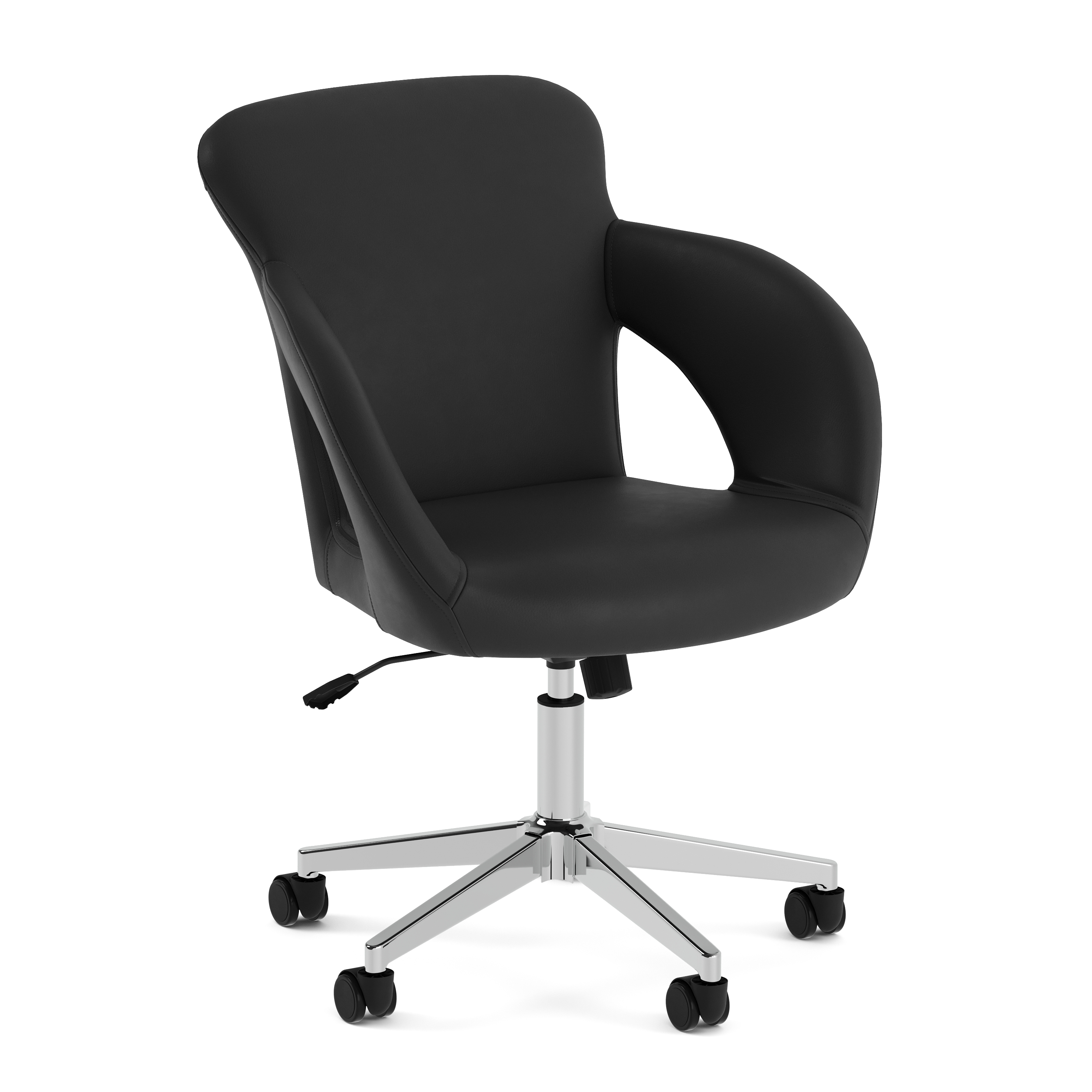 Bürostuhl Leder STELLAN schwarz