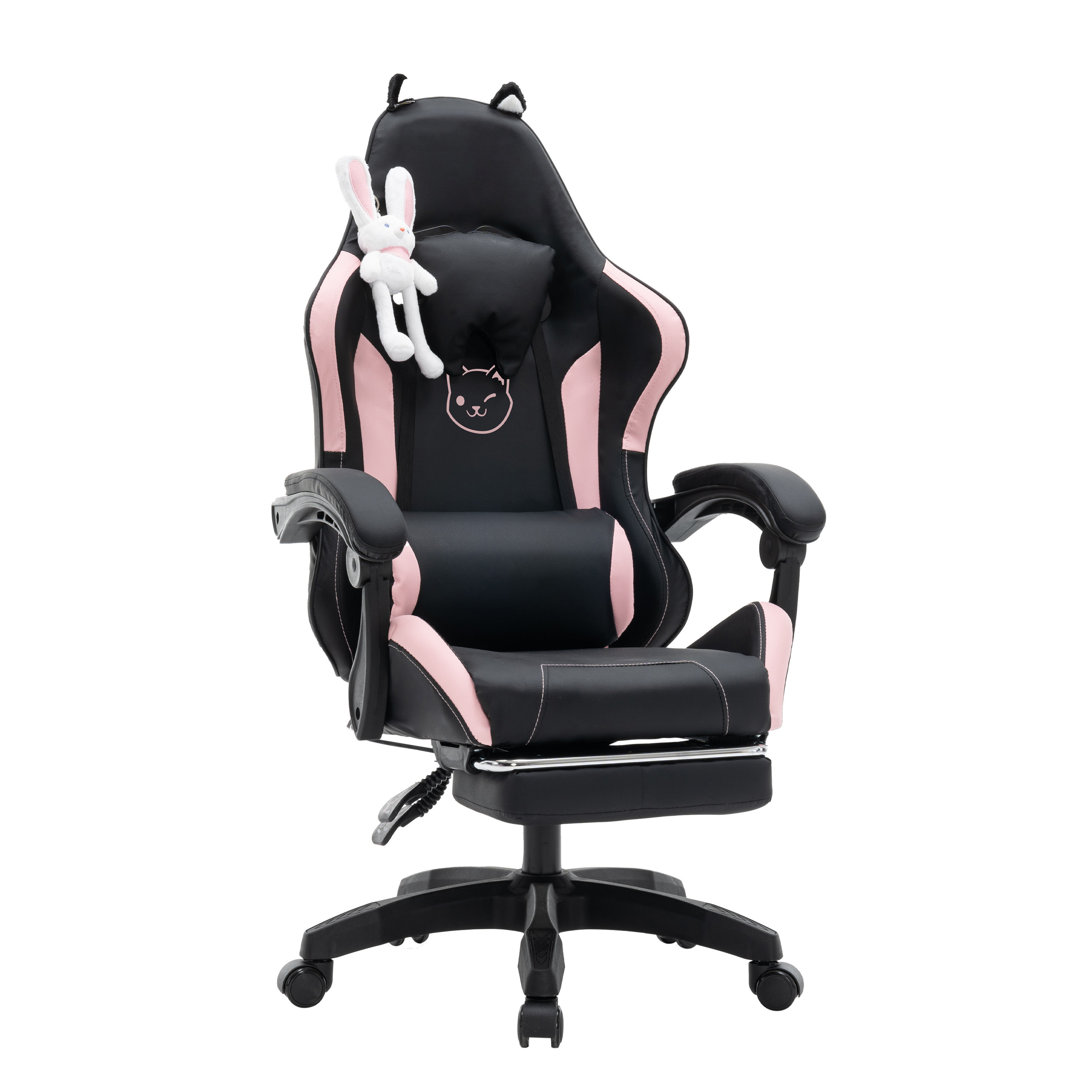 Gamingstuhl Bürostuhl Leder WINIFRED schwarz/rosa