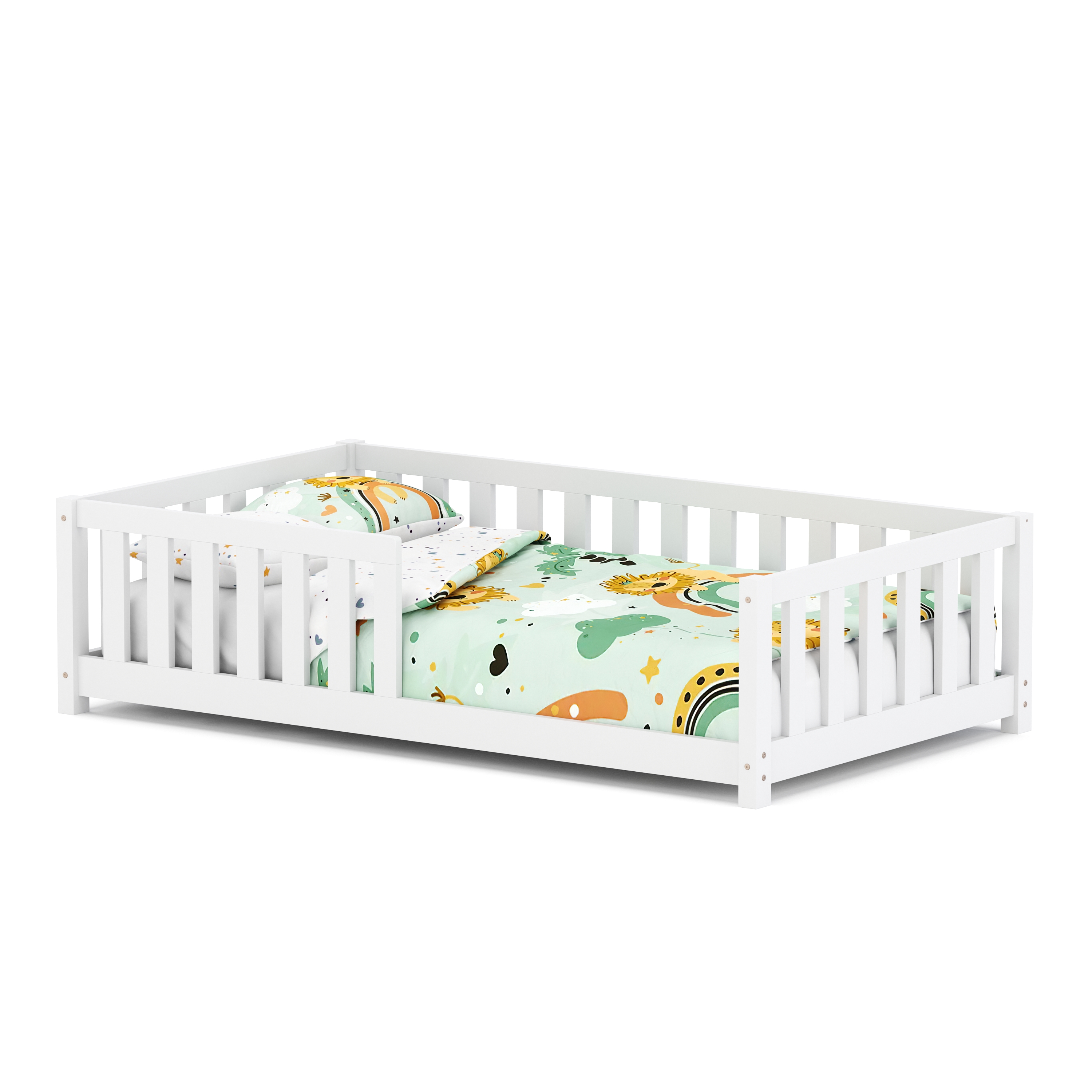 Bodenbett MOLA 80 x 160 cm weiss