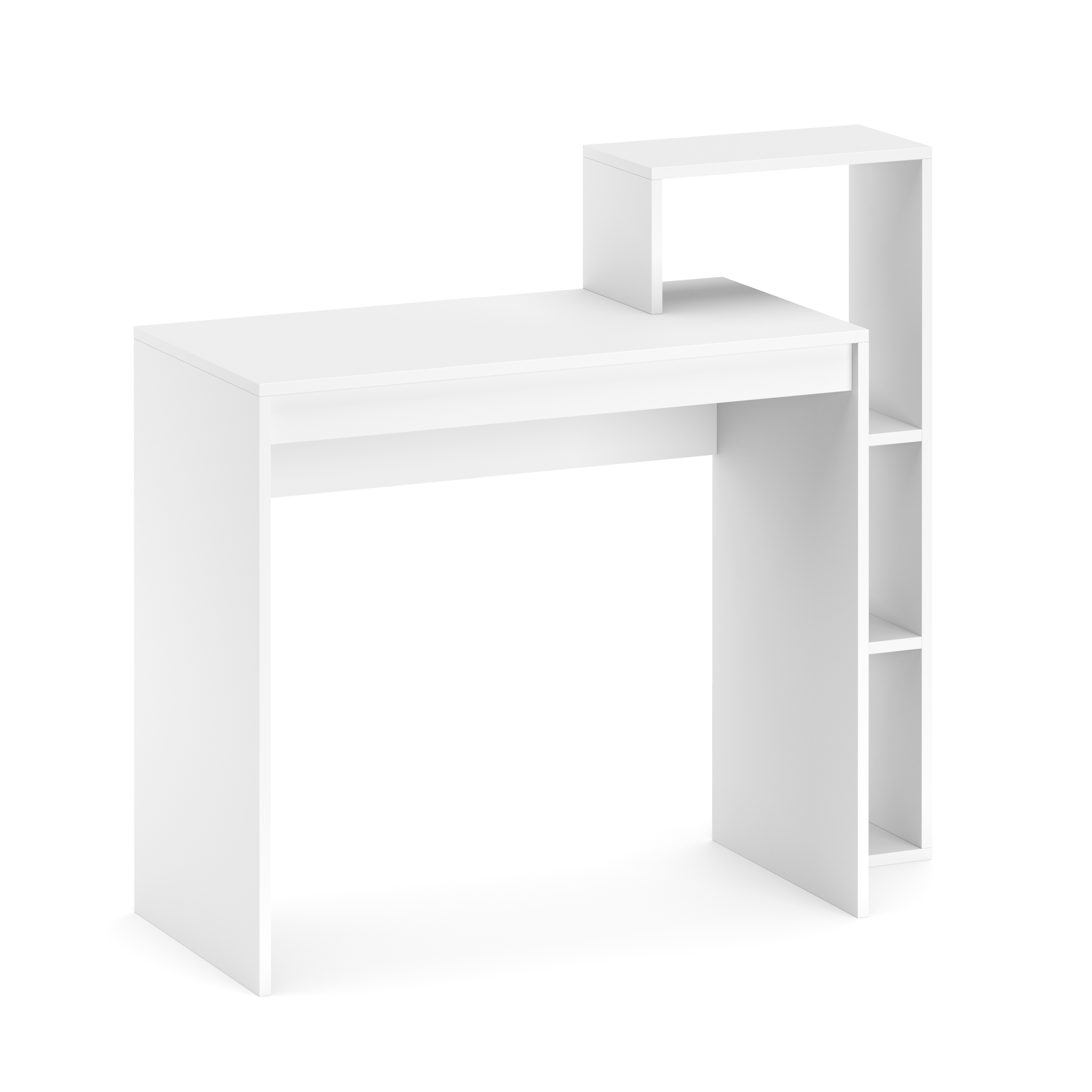 Schreibtisch LEONARD mit Regal rechts 100 x 40 x 90 cm weiss