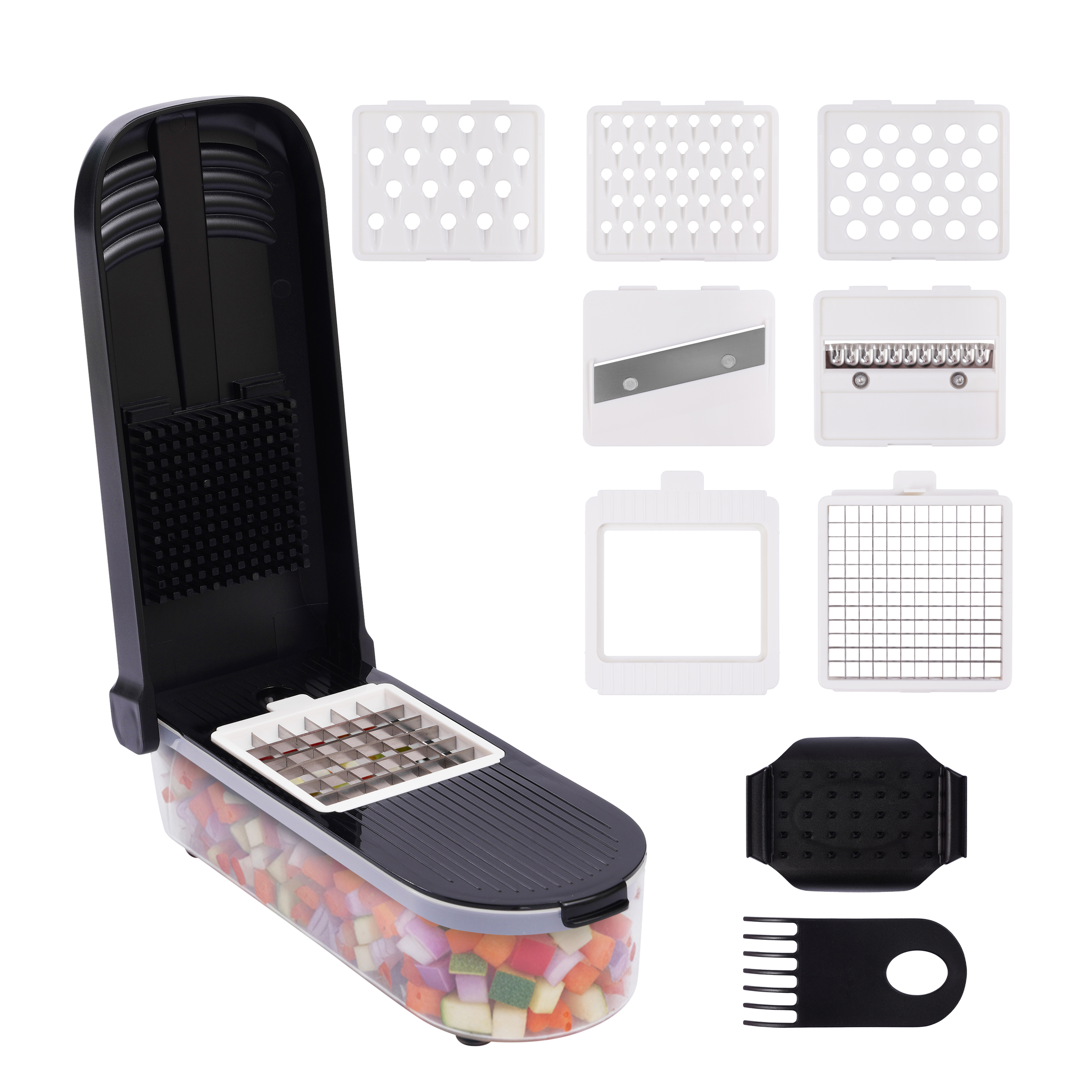 Gemüseschneider Set Edelstahl 9-teilig schwarz