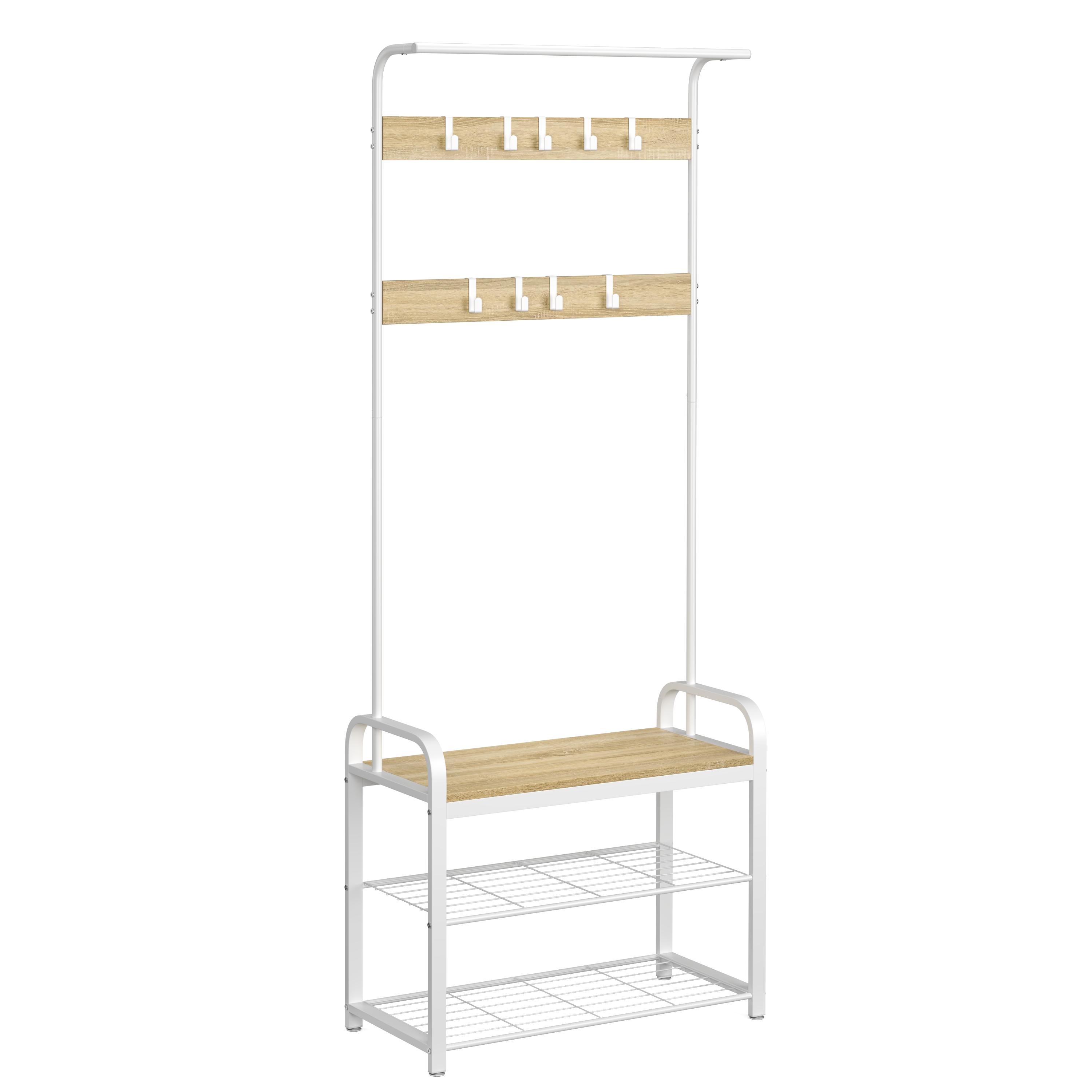 Garderobe Schuhregal 72 x 183 cm weiss/hellbraun