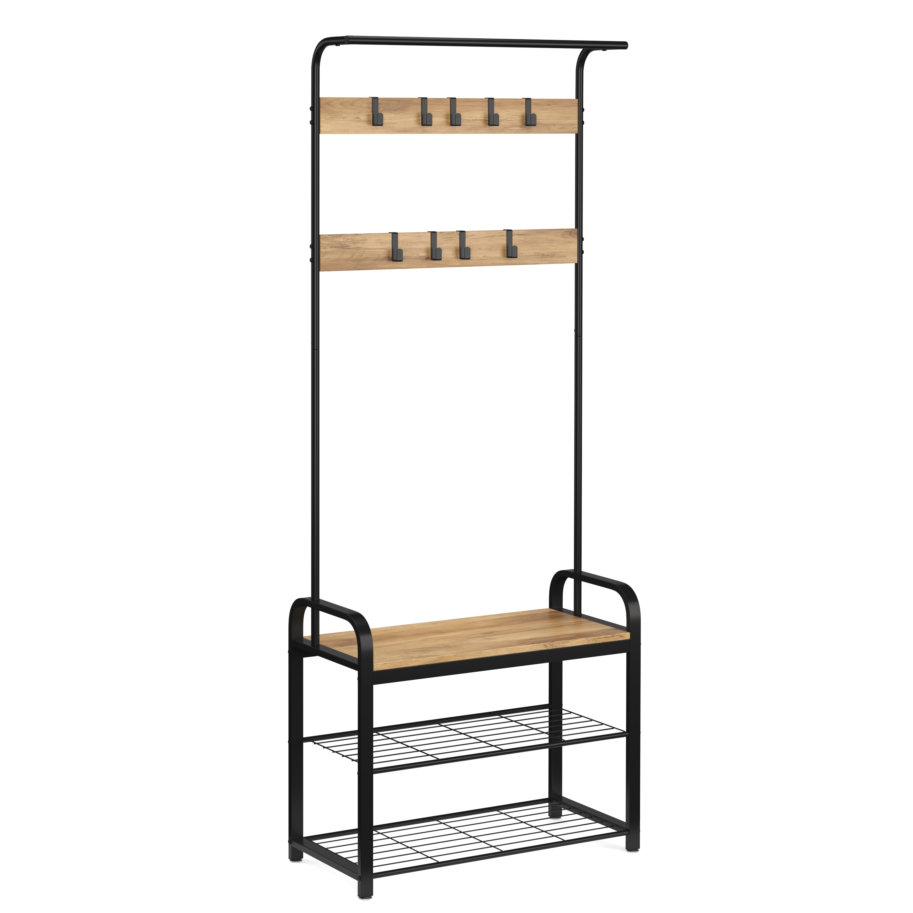 Garderobe Schuhregal 72 x 183 cm schwarz/braun