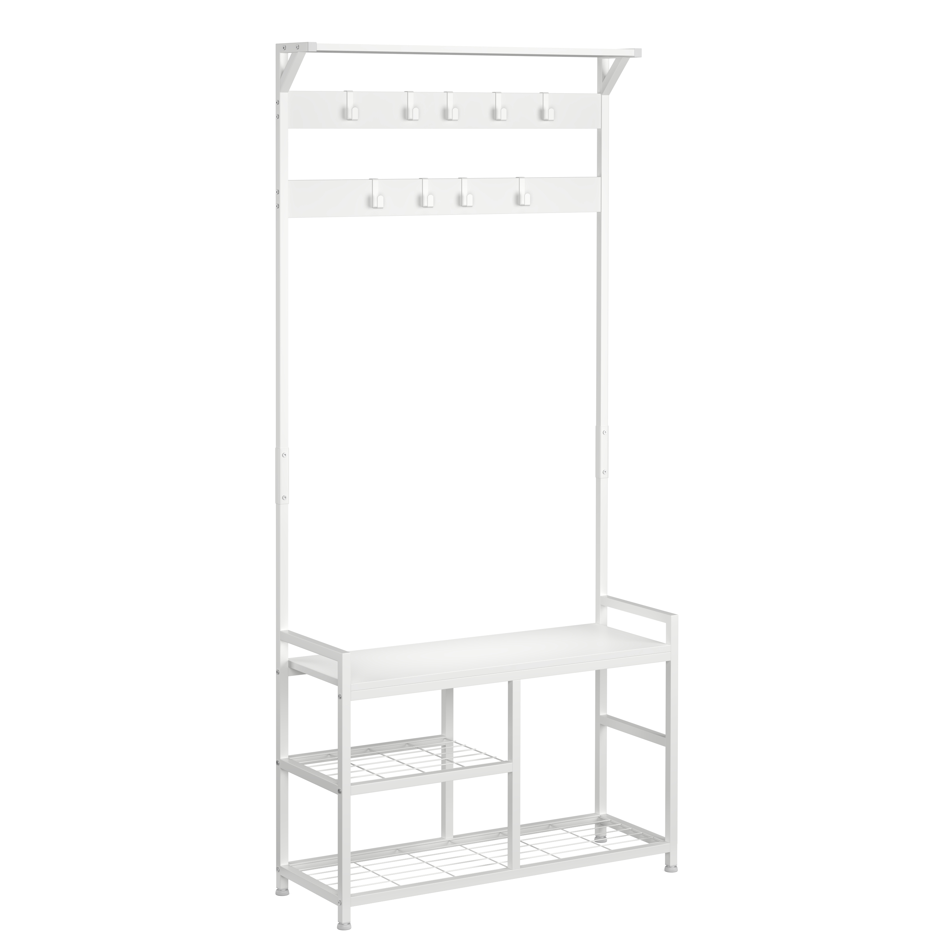 Garderobe Schuhregal 84 x 182 cm weiss