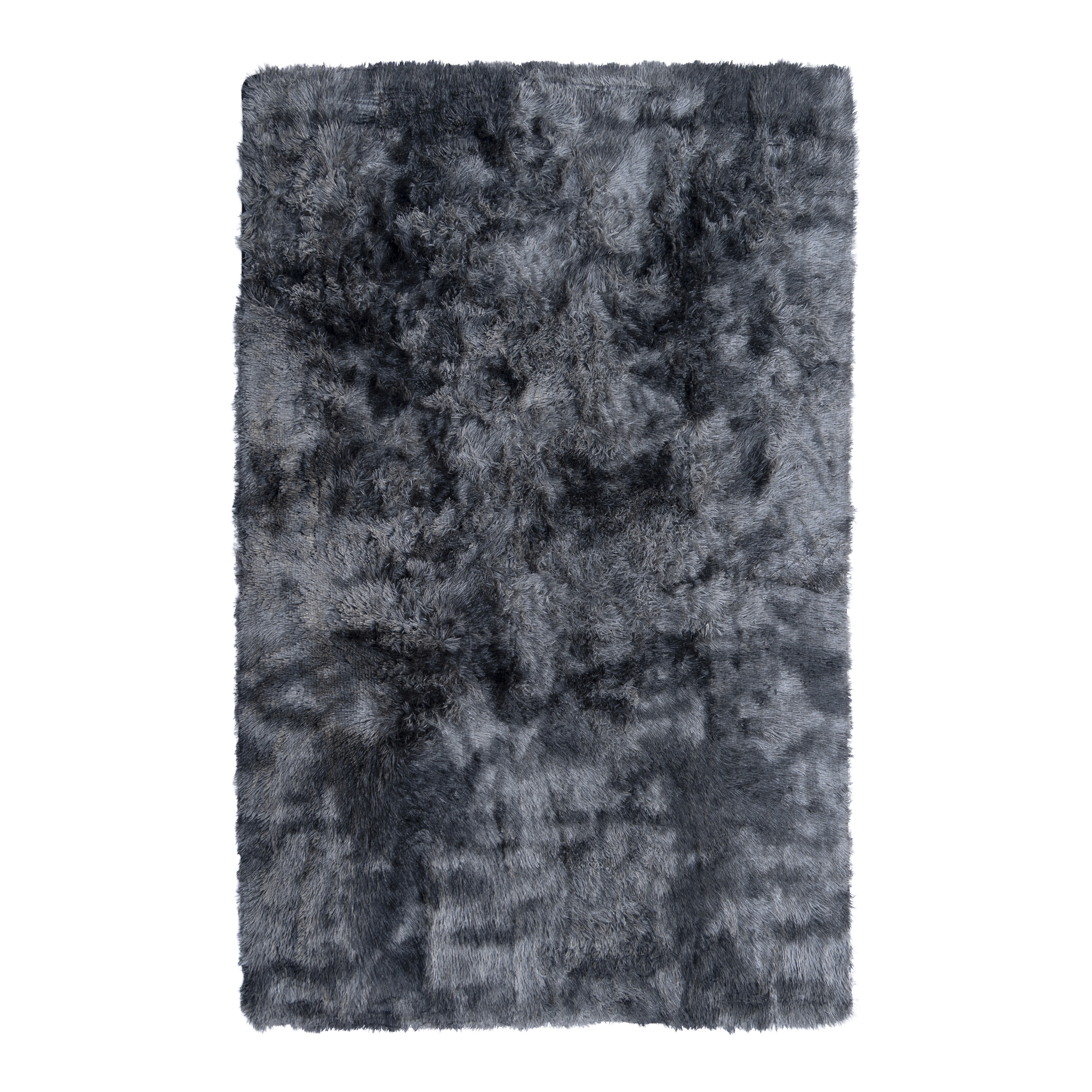 Hochflor Teppich flauschig 120 x 180 cm schwarz