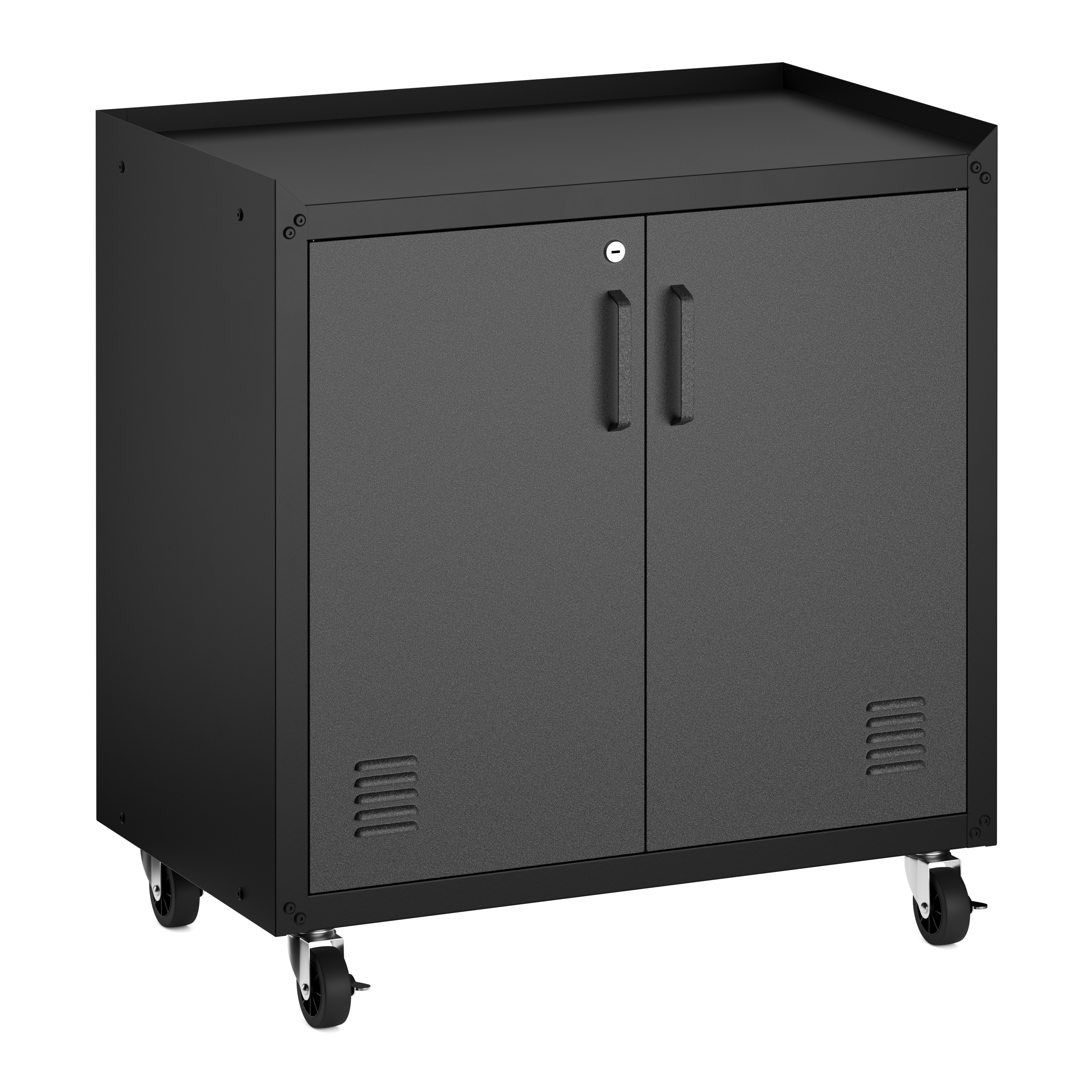 Aktenschrank MAKSIMUS 2 Türen 77 x 80 cm anthrazit/schwarz