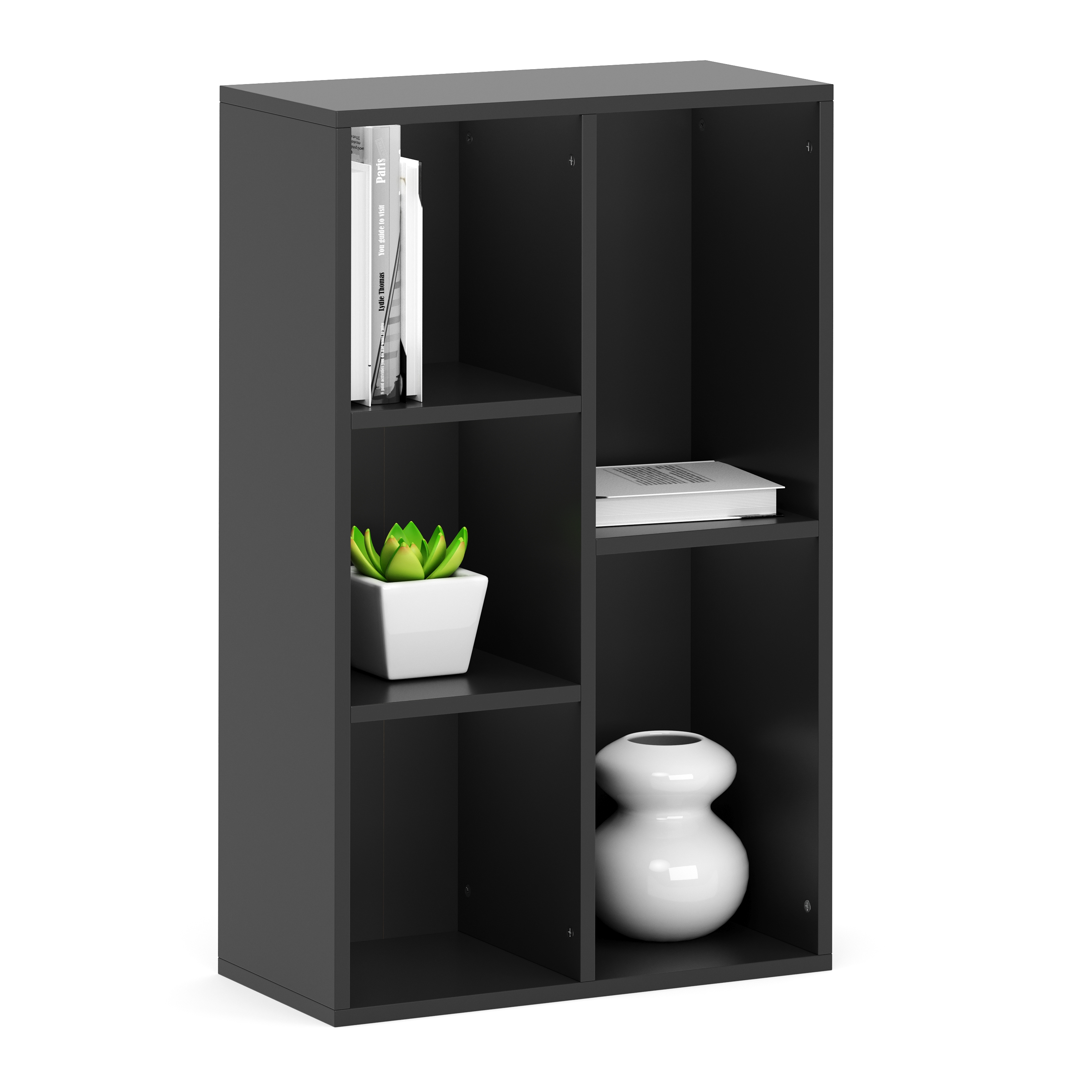 Bücherregal CYNTHIA 5 Fächer 50 x 80 cm schwarz