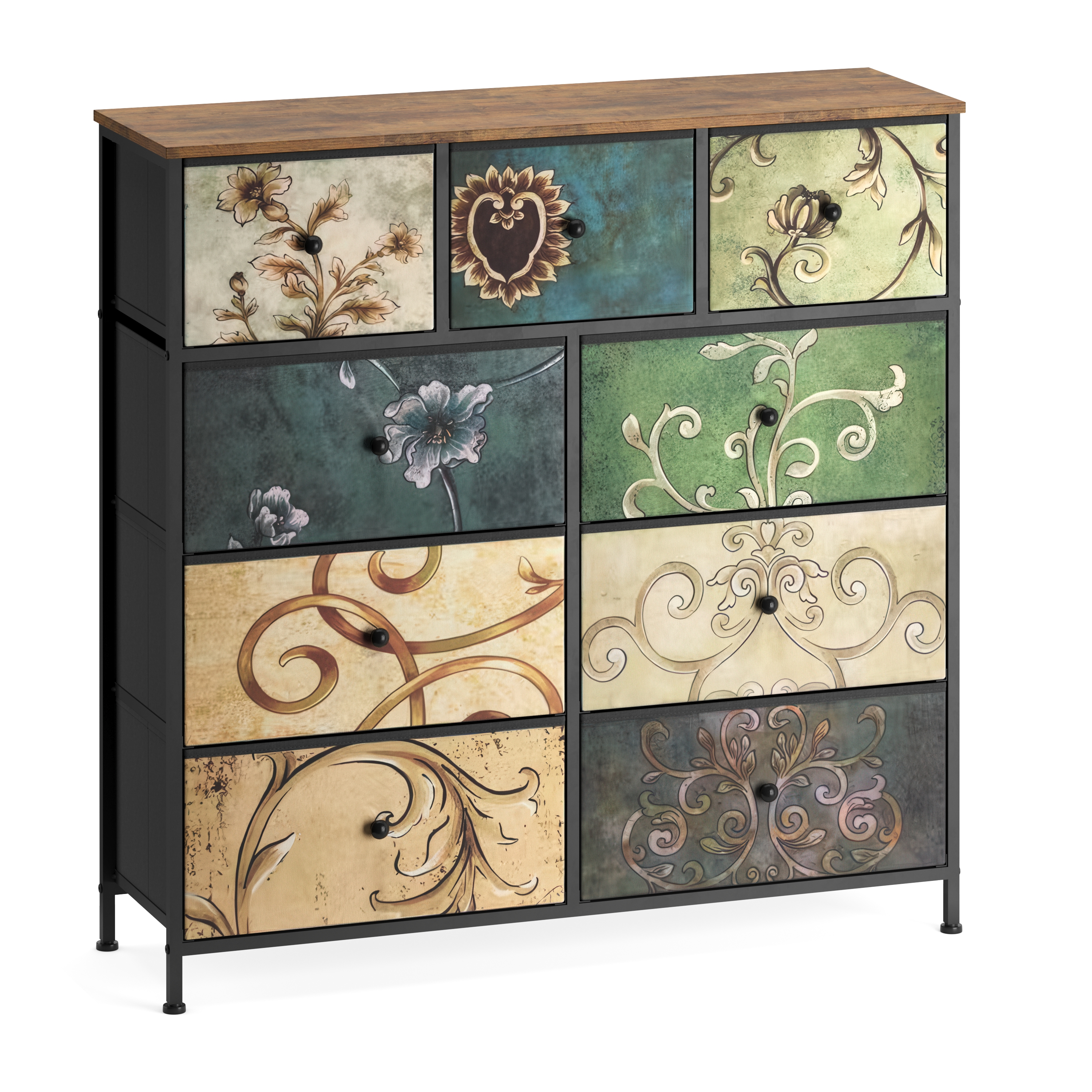 Kommode Vintage FIORELLA 9 Schubladen 100 x 100 cm