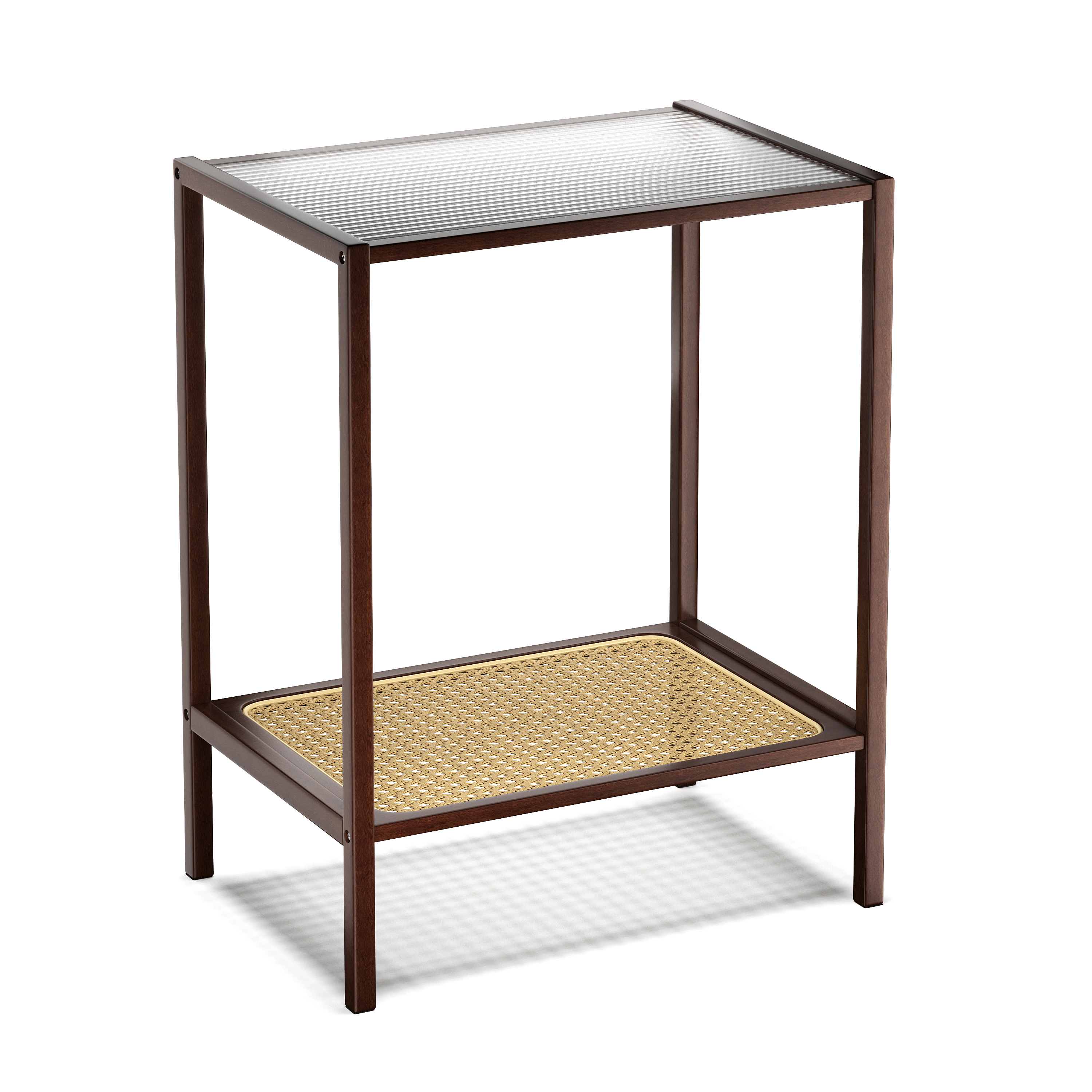 Nachttisch Glas ORVO 45 x 55 cm braun