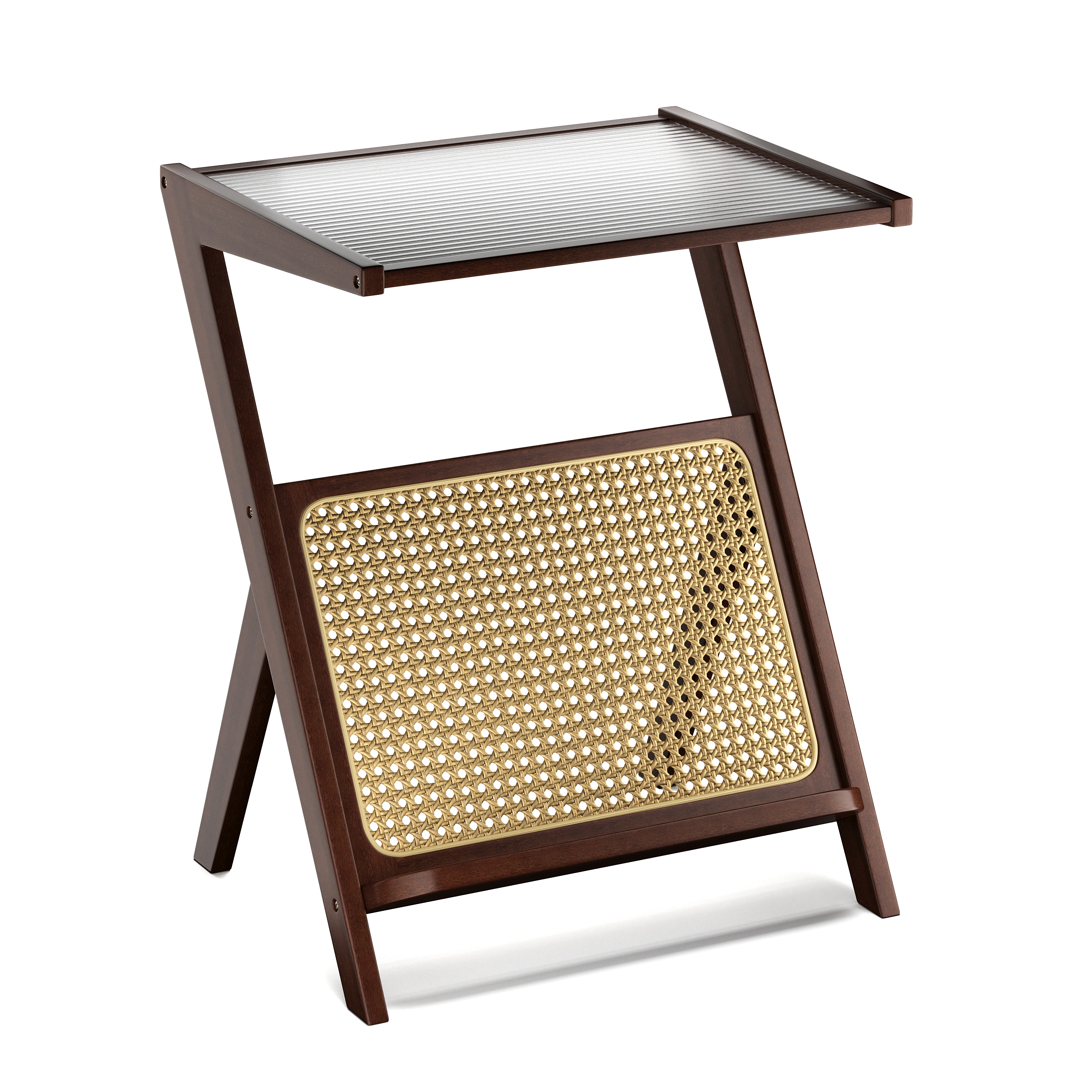 Nachttisch Glas ORVO 45 x 35 x 56 cm braun