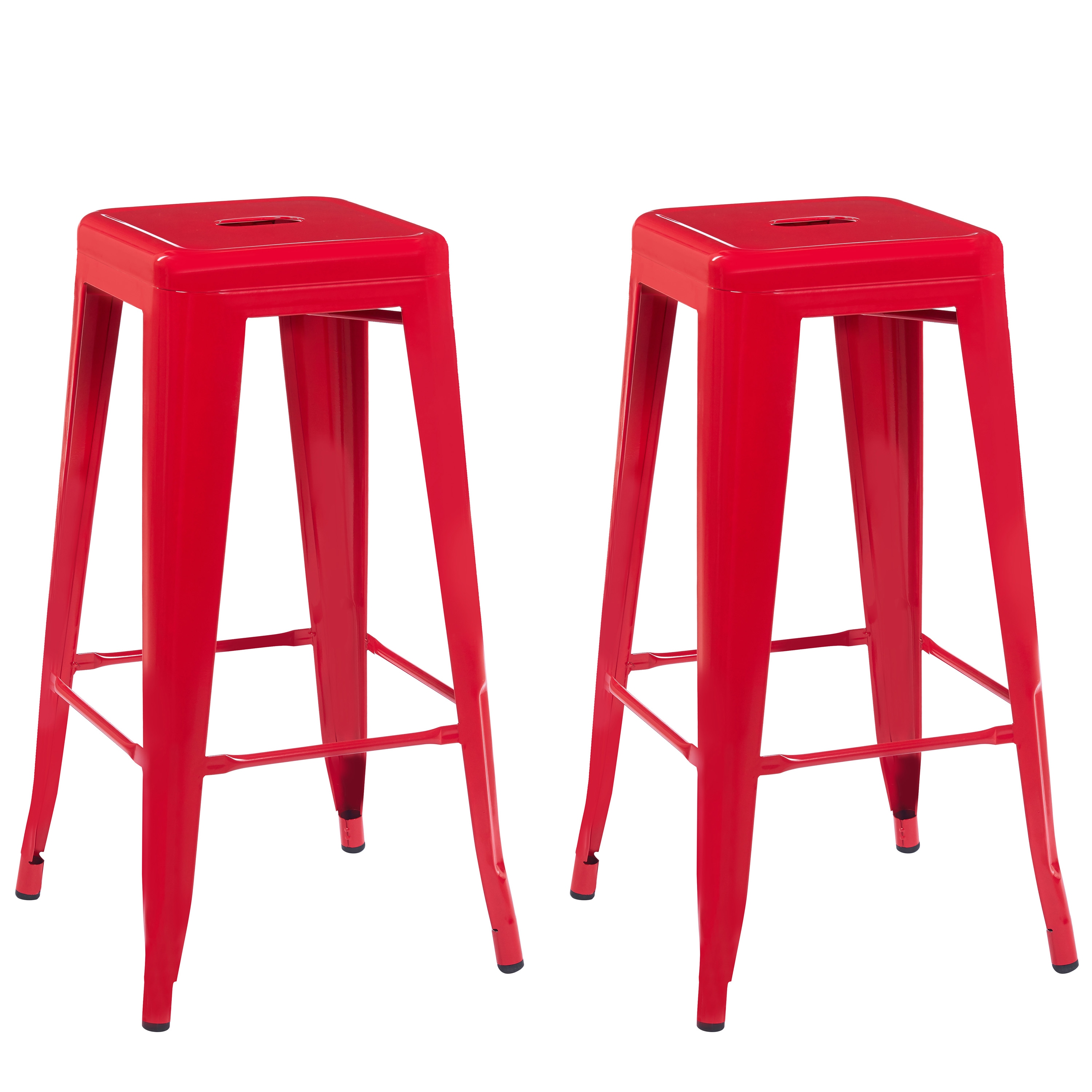 Barhocker Metall METALLIX 2er Set rot