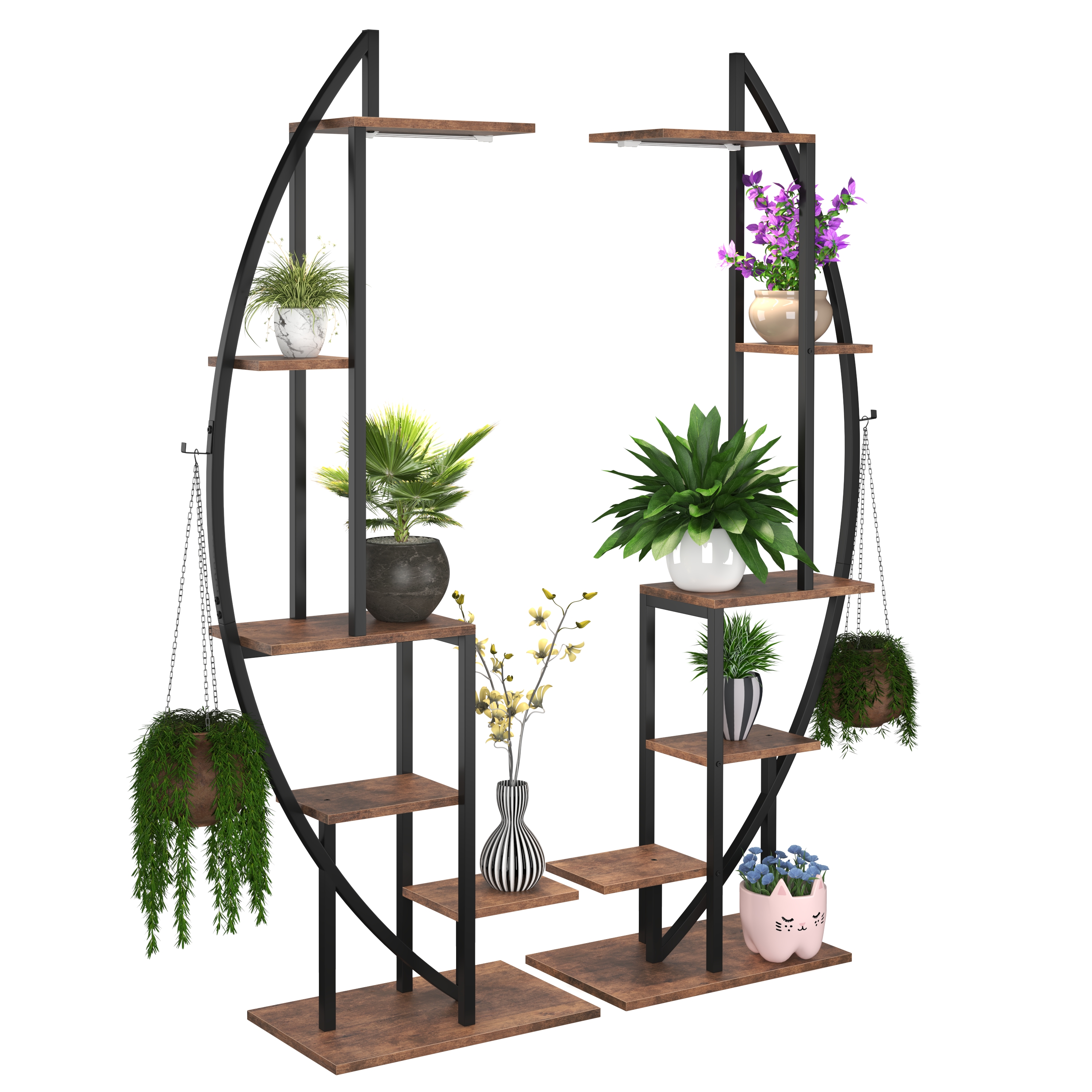 Pflanzenregal Vintage BONITA mit Licht 61 x 157 cm 2er Set