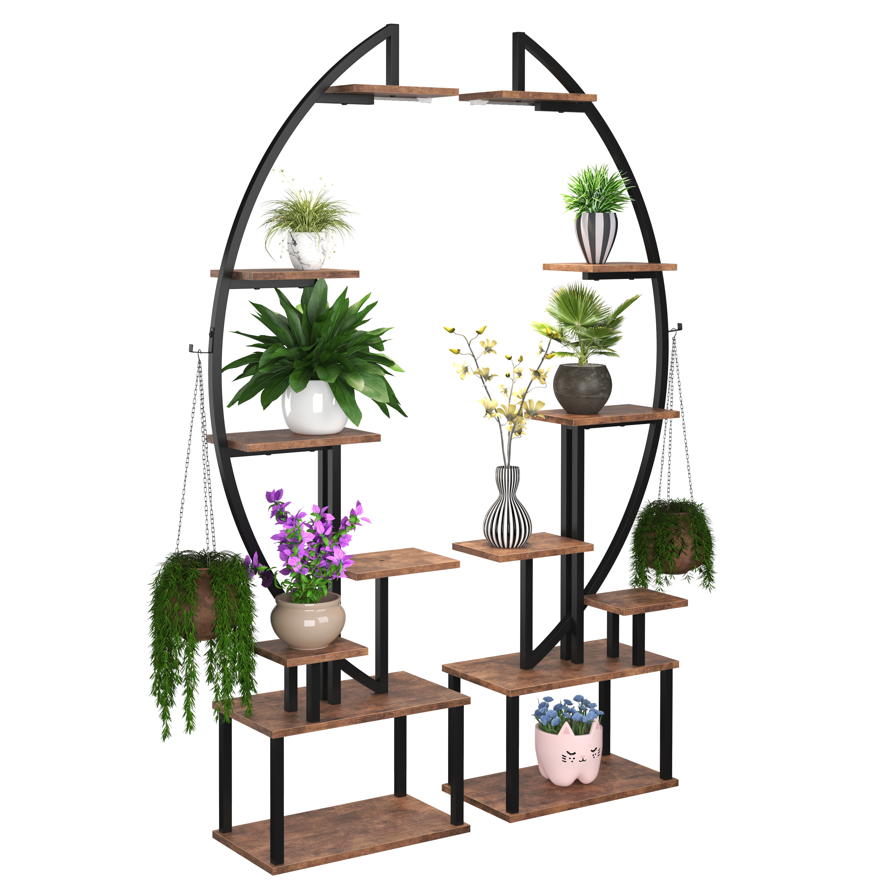 Pflanzenregal Vintage BONITA mit Licht 55 x 166 cm 2er Set