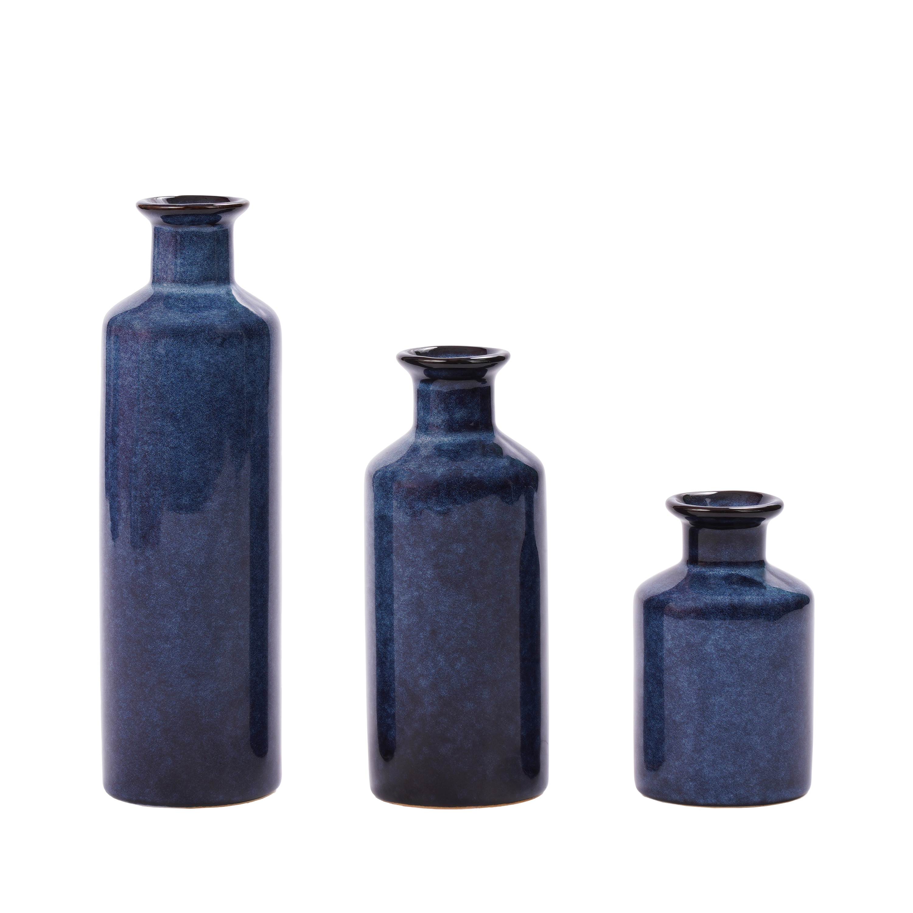 Blumenvase Set Keramik ARCTIC 3-teilig blau