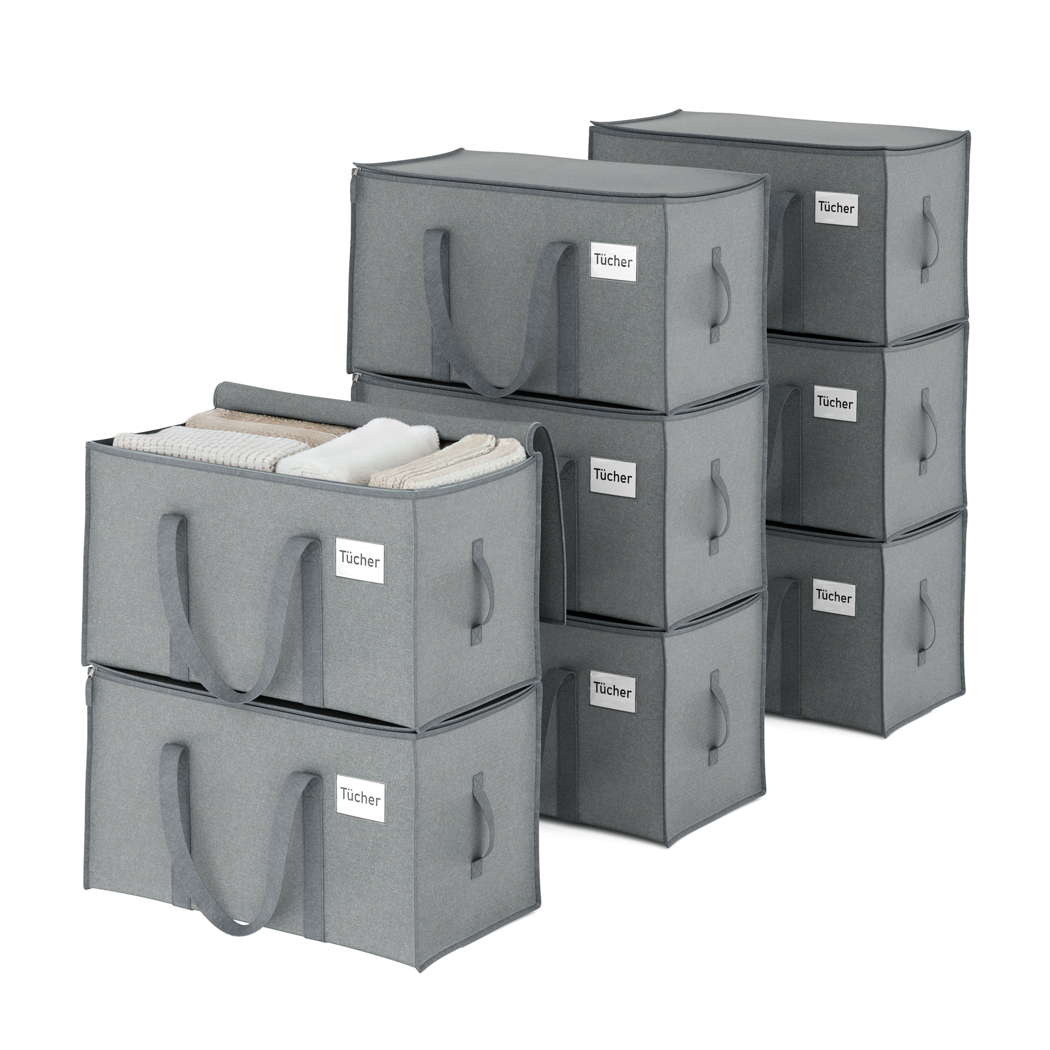 Aufbewahrungstasche 102L 8er Set grau
