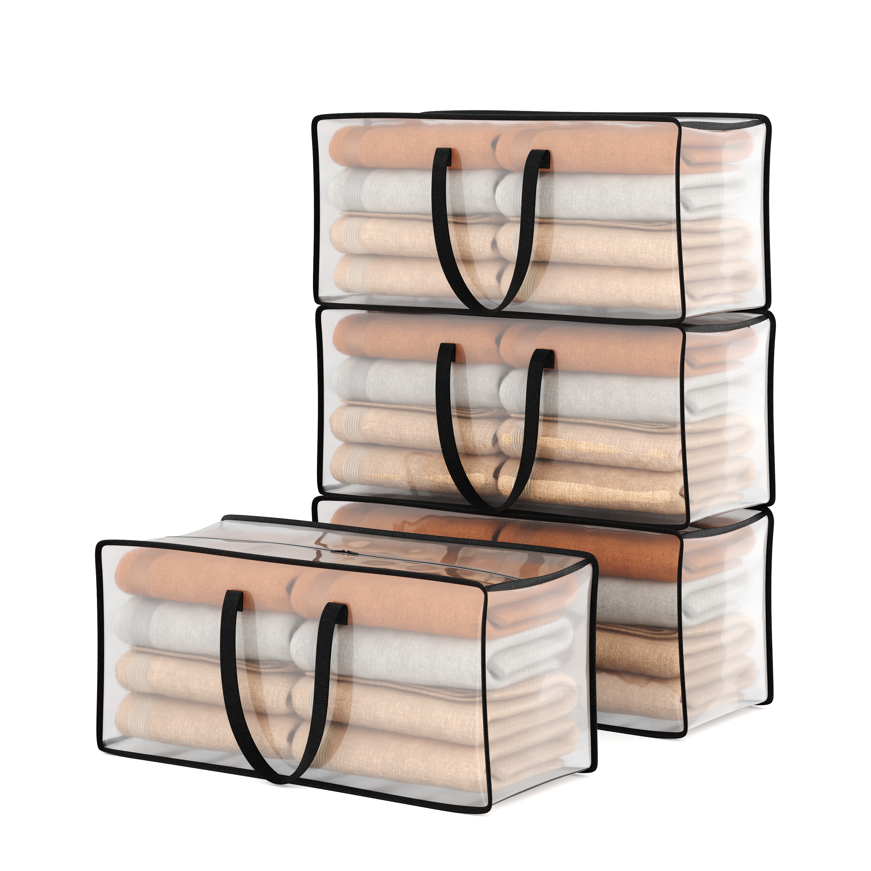 Aufbewahrungstasche 90L 4er Set transparent