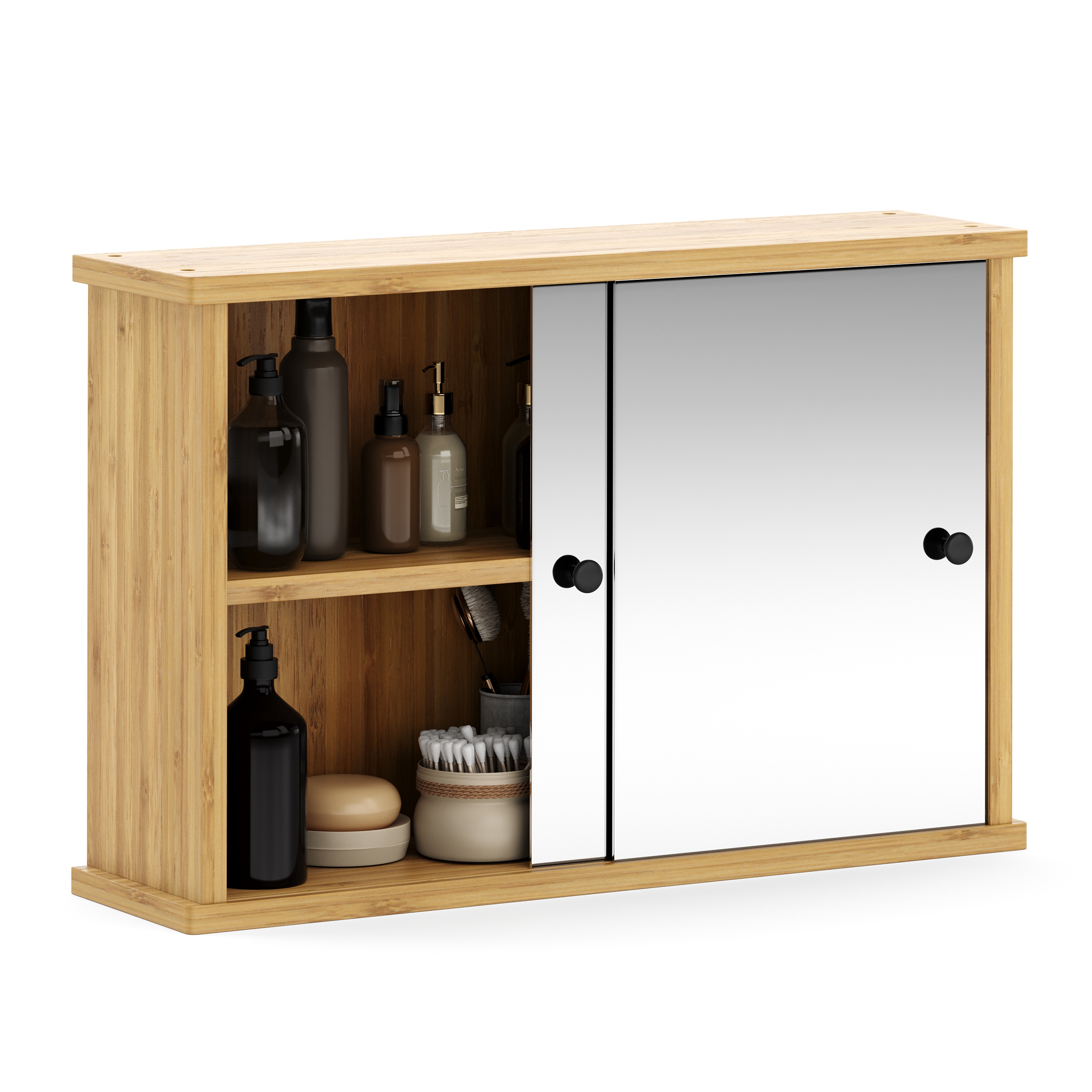 Spiegelschrank Badezimmer Bambus TULUM 55 x 14 x 36 cm
