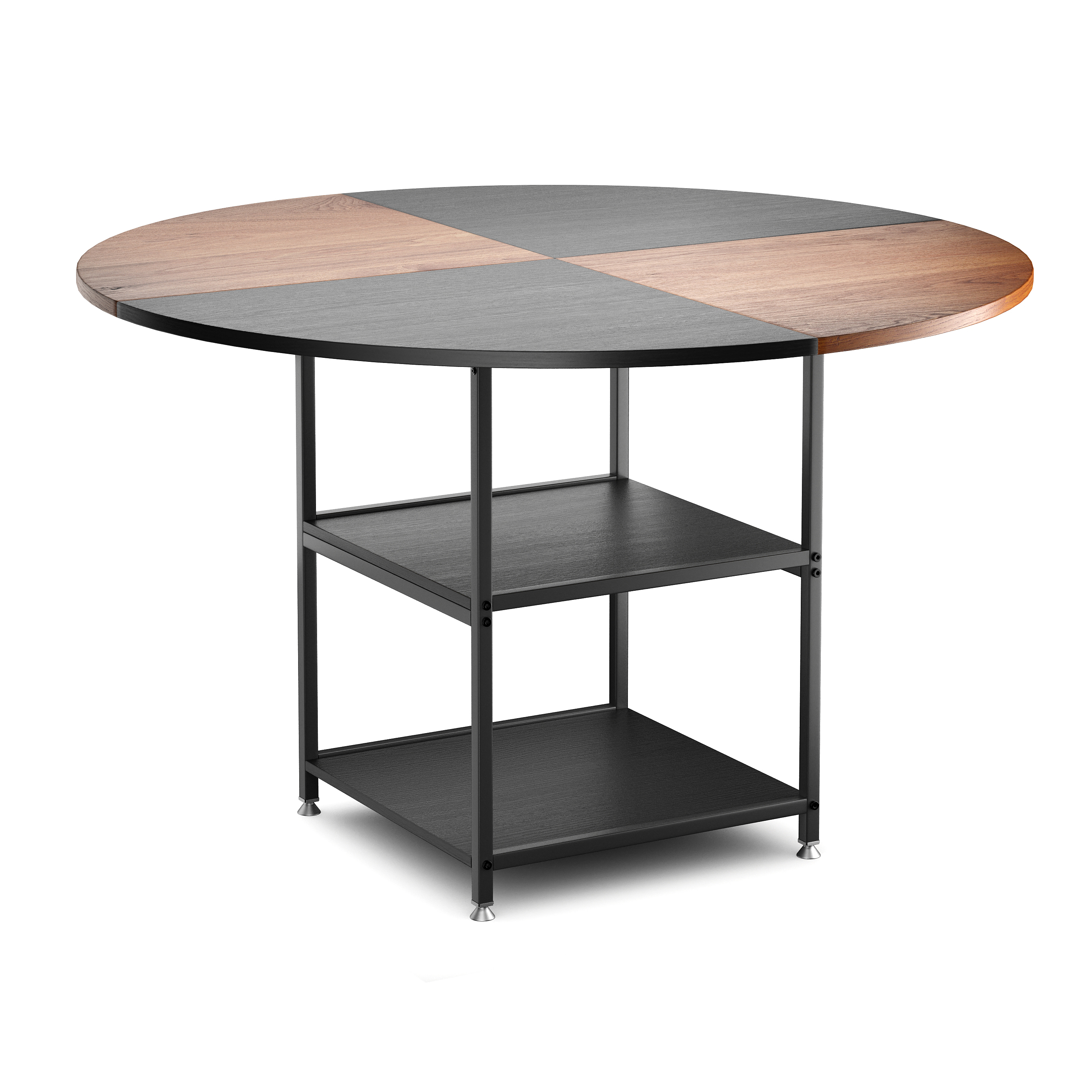 Esstisch GUSTAW rund 120 cm braun/schwarz