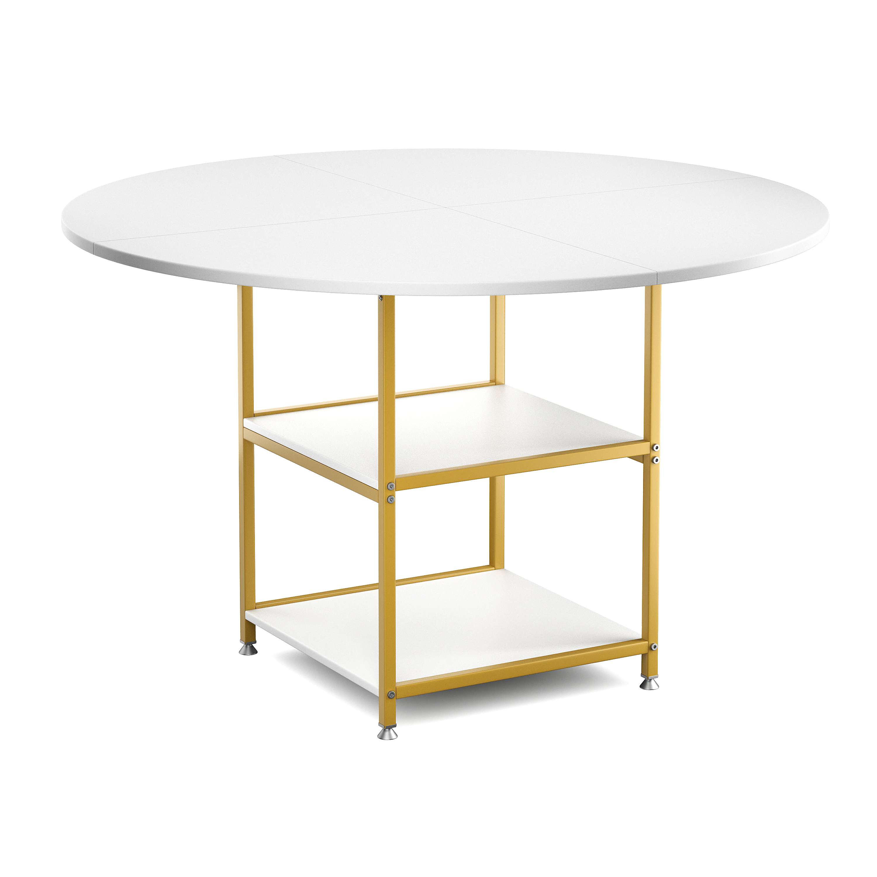 Esstisch GUSTAW rund 120 cm weiss/gold