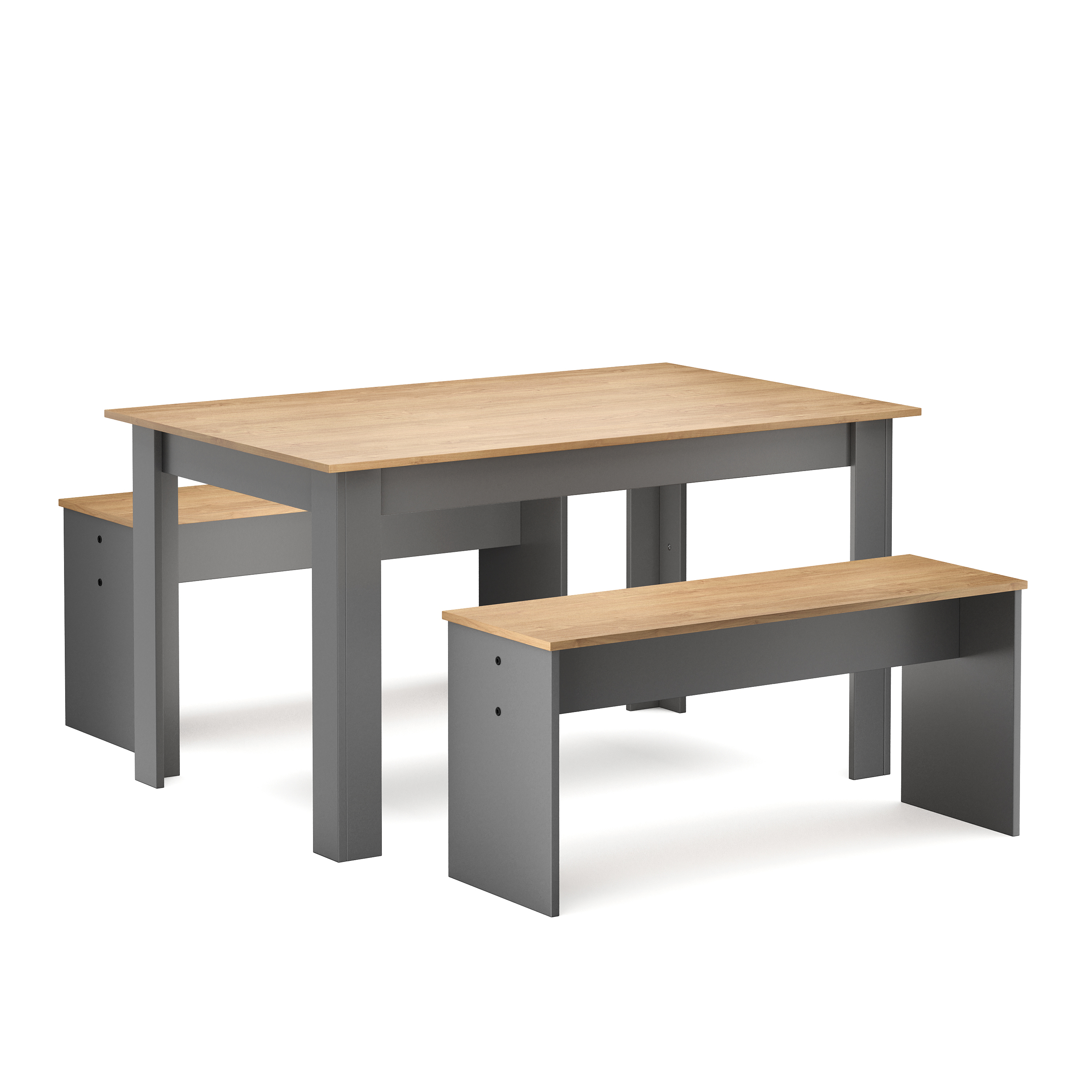 Image of Essgruppe BRENO 3-teilig anthrazit/braun