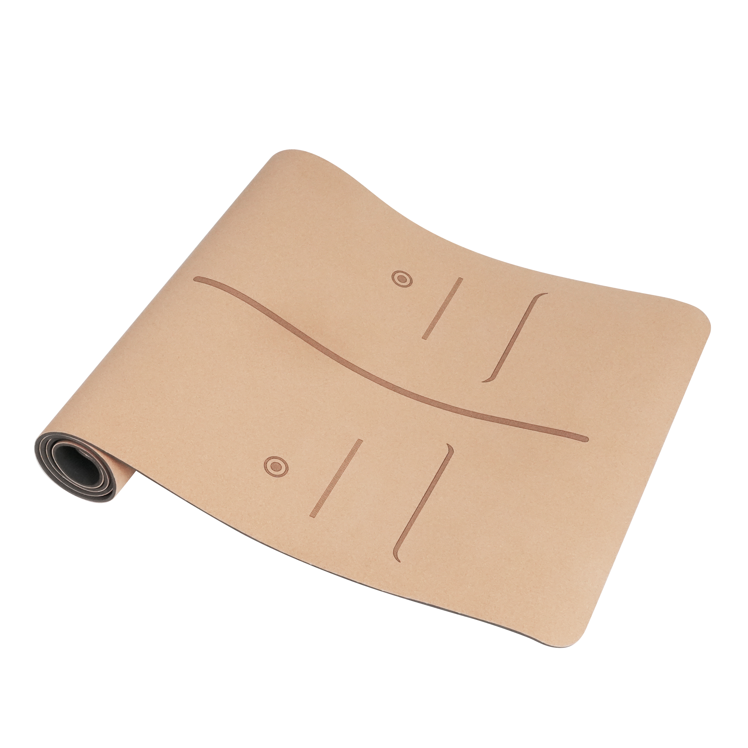 Yoga Set Kork 4-teilig braun/schwarz