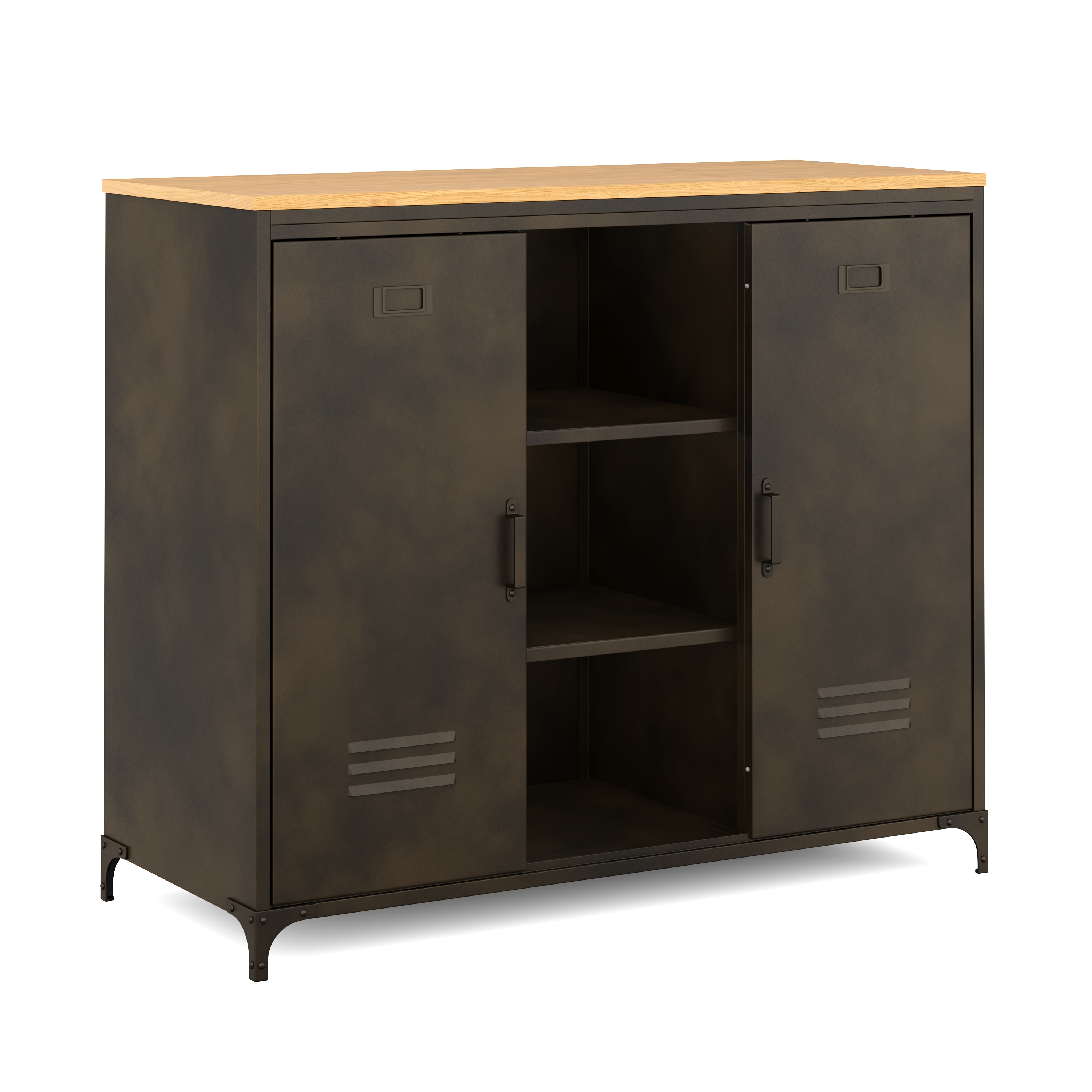 Image of Sideboard Industrial FORGE 100 x 86 cm schwarz/braun