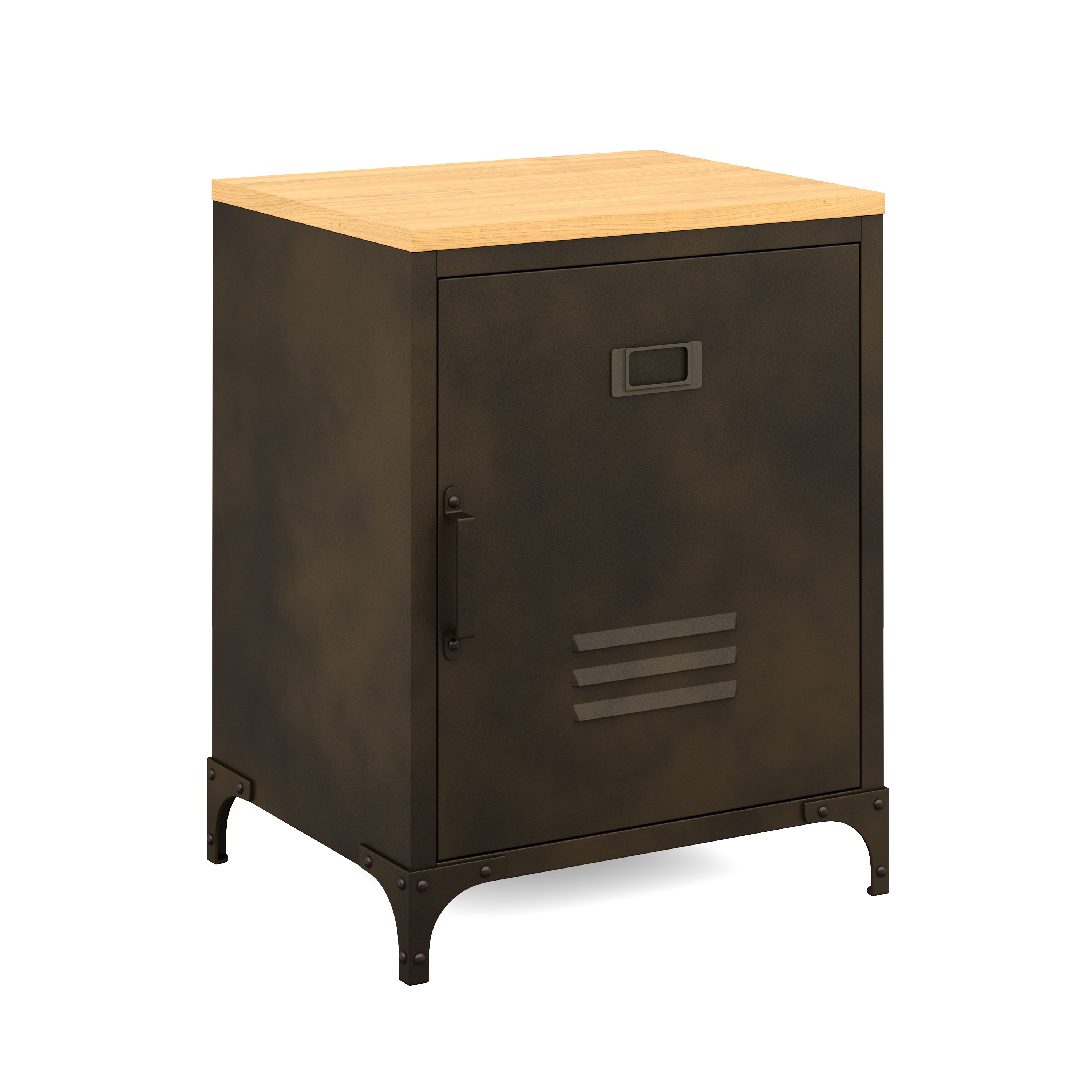 Image of Nachttisch Industrial FORGE 39 x 51 cm schwarz/braun