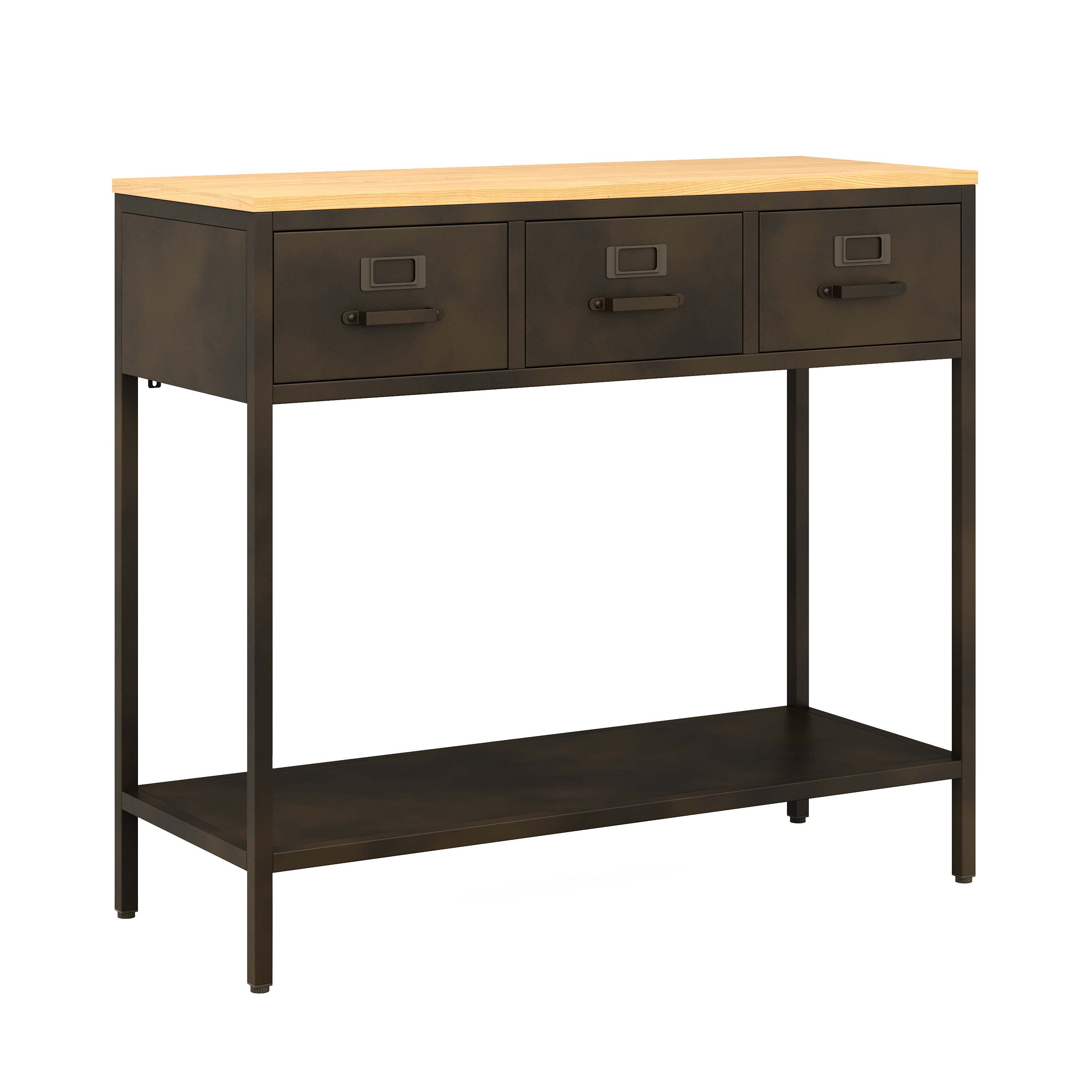 Konsolentisch Industrial FORGE 90 x 80 cm schwarz/braun