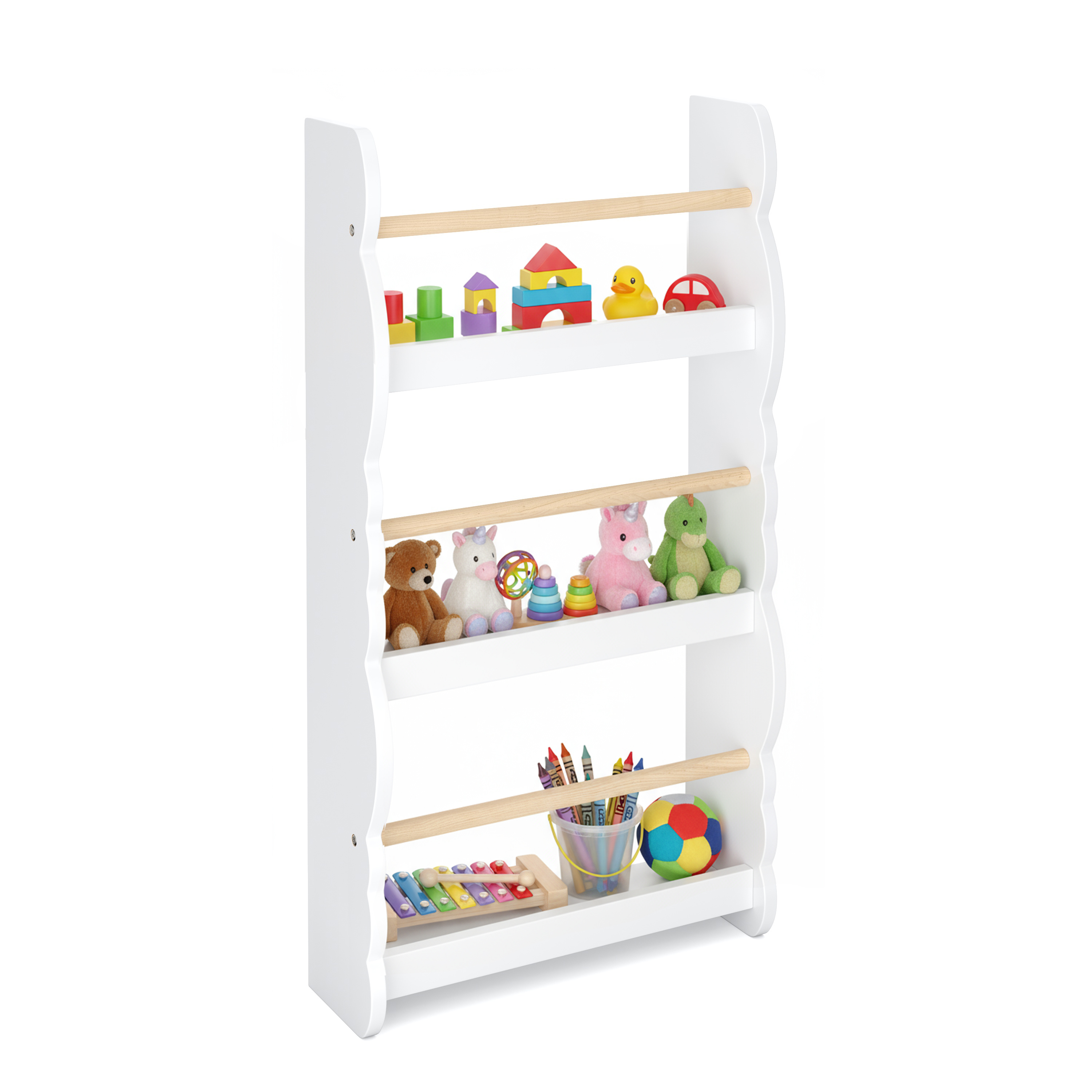 Bücherregal Kinderzimmer DREAMYCLOUD 43 x 80 cm weiss/natur