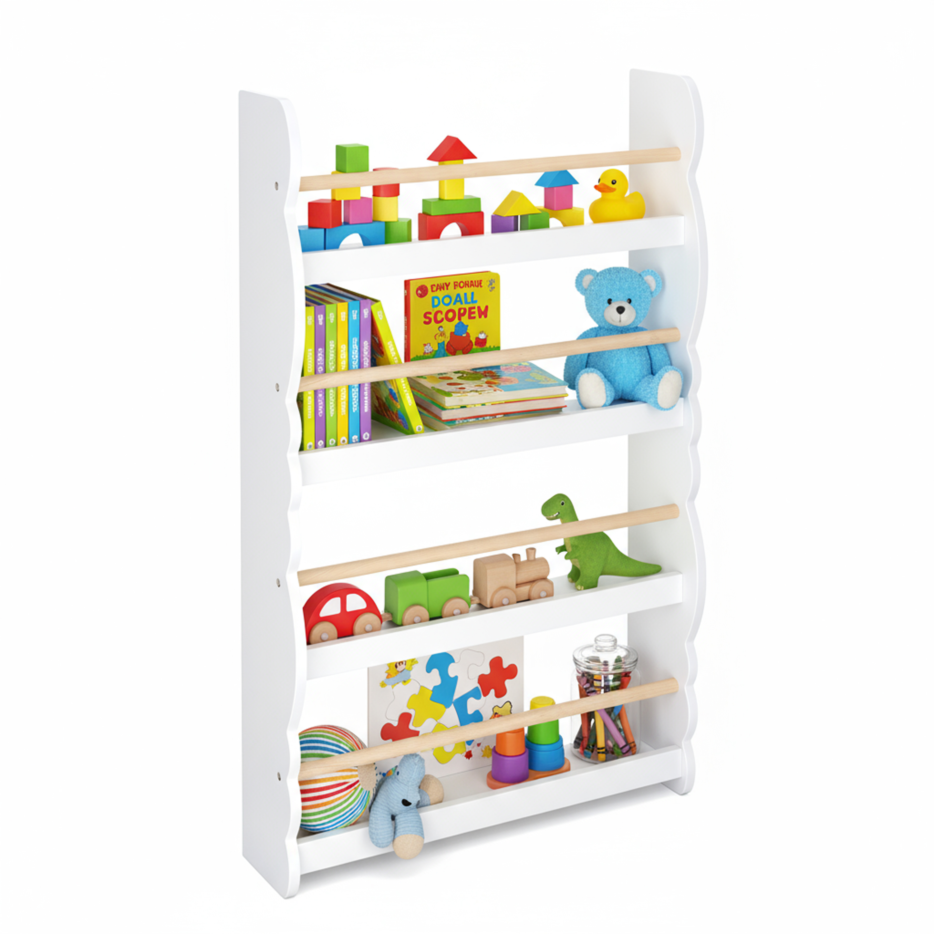 Bücherregal Kinderzimmer DREAMYCLOUD 60 x 98 cm weiss/natur