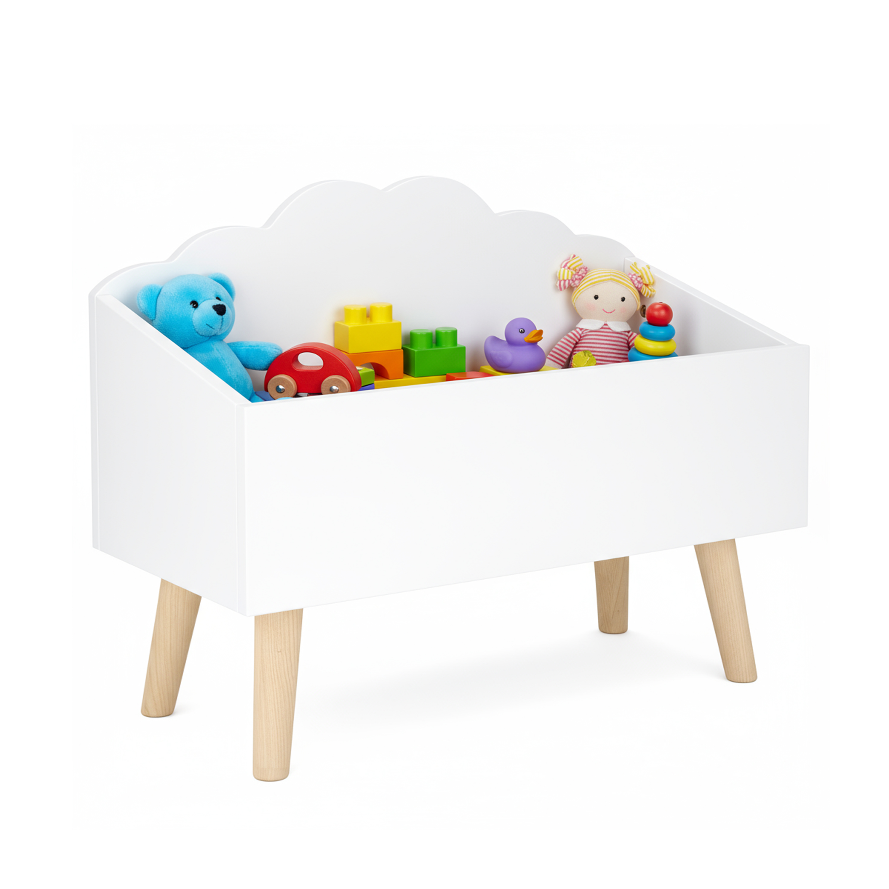 Spielzeugkiste DREAMYCLOUD 58 x 46 x 28 cm weiss/natur