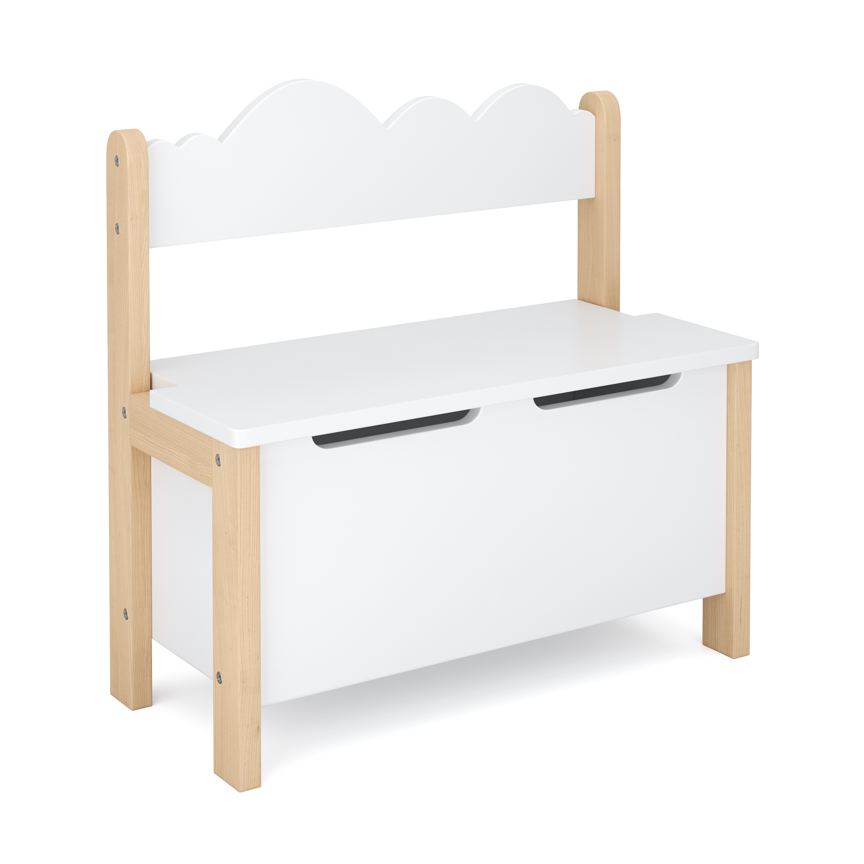 Kindersitzbank mit Stauraum DREAMYCLOUD 60 x 55 cm weiss/natur