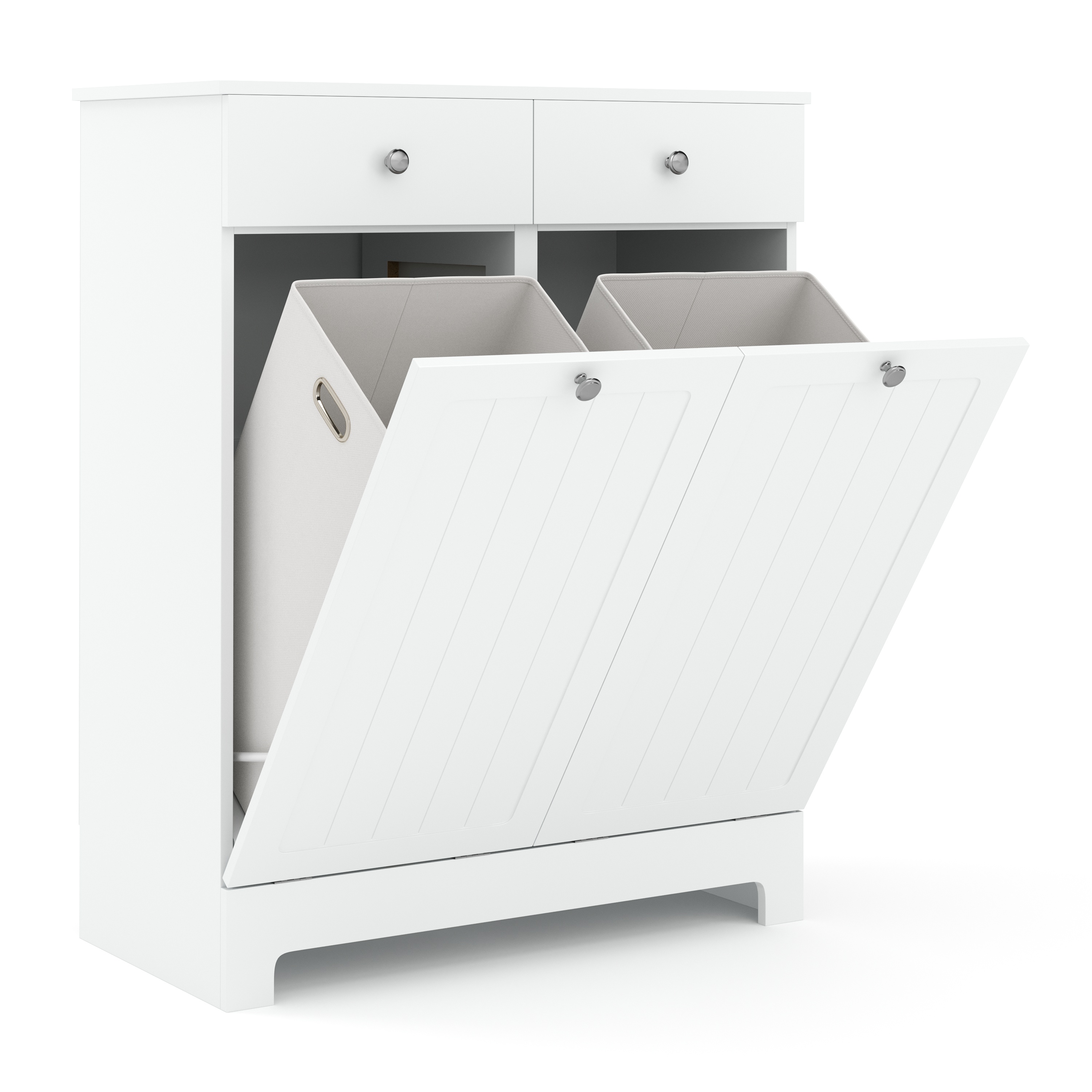 Image of Wäscheschrank mit 2 Fächer FONTANA 78 x 38 x 89 cm weiss