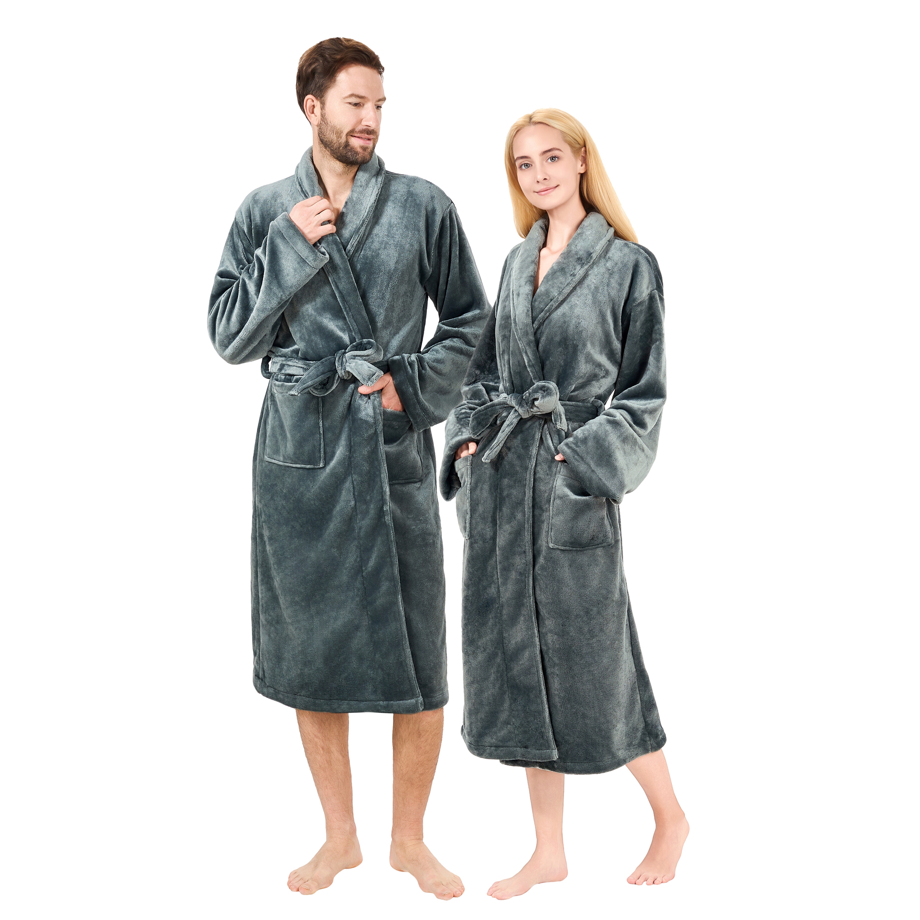 Bademantel unisex Grösse L anthrazit