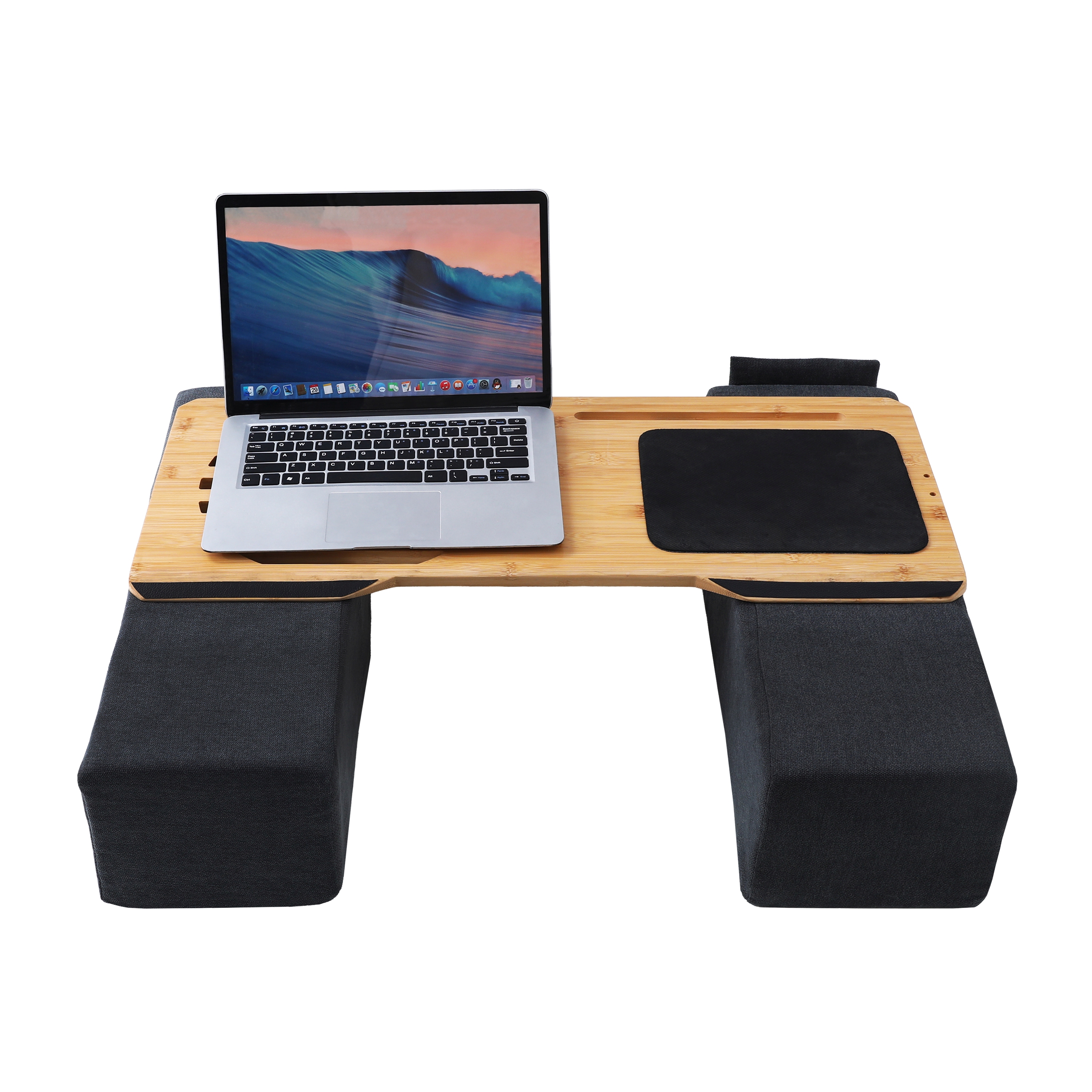 Laptoptisch Bambus mit Kissen natur/anthrazit