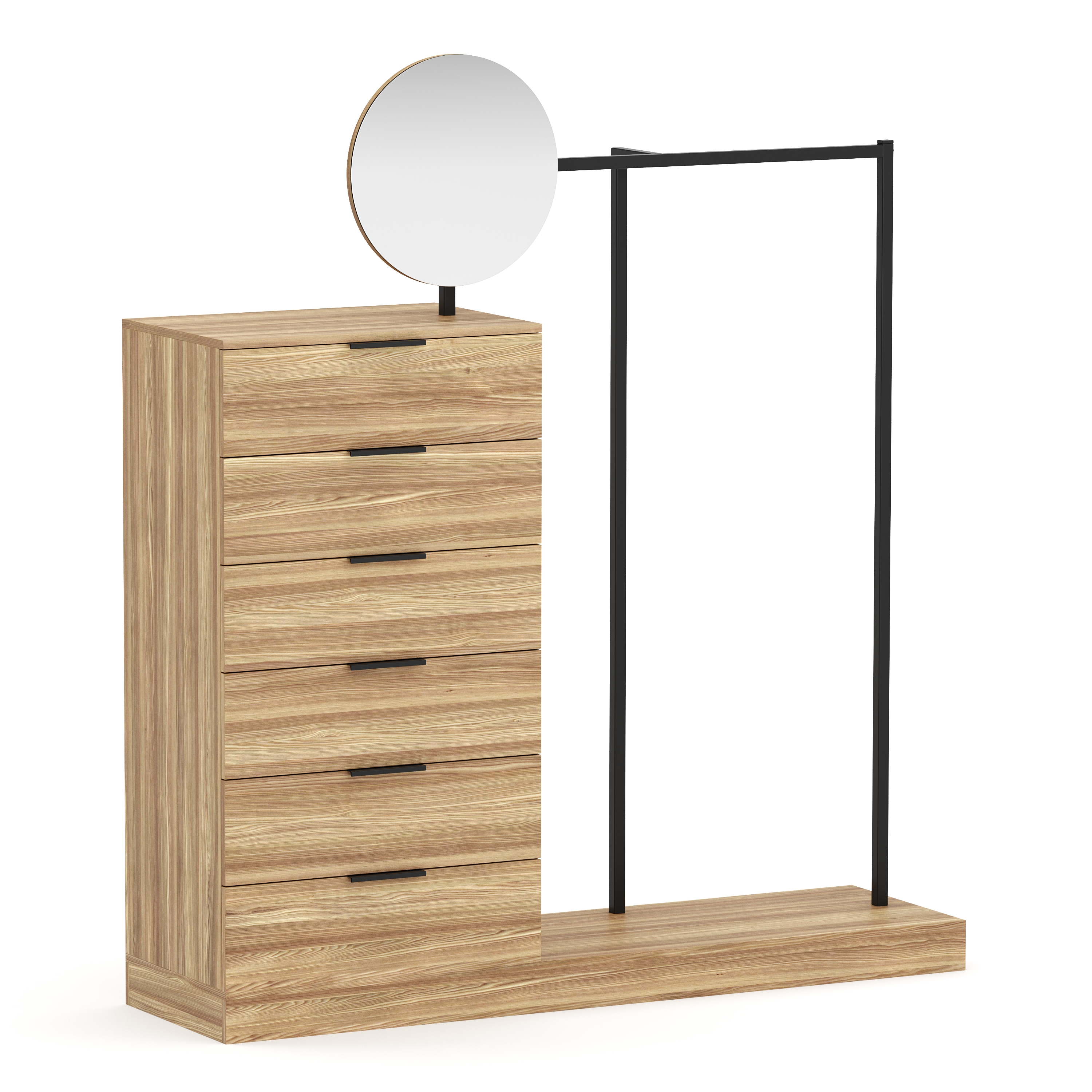 Garderobe DIMITRIOS 145 x 164 cm braun/schwarz