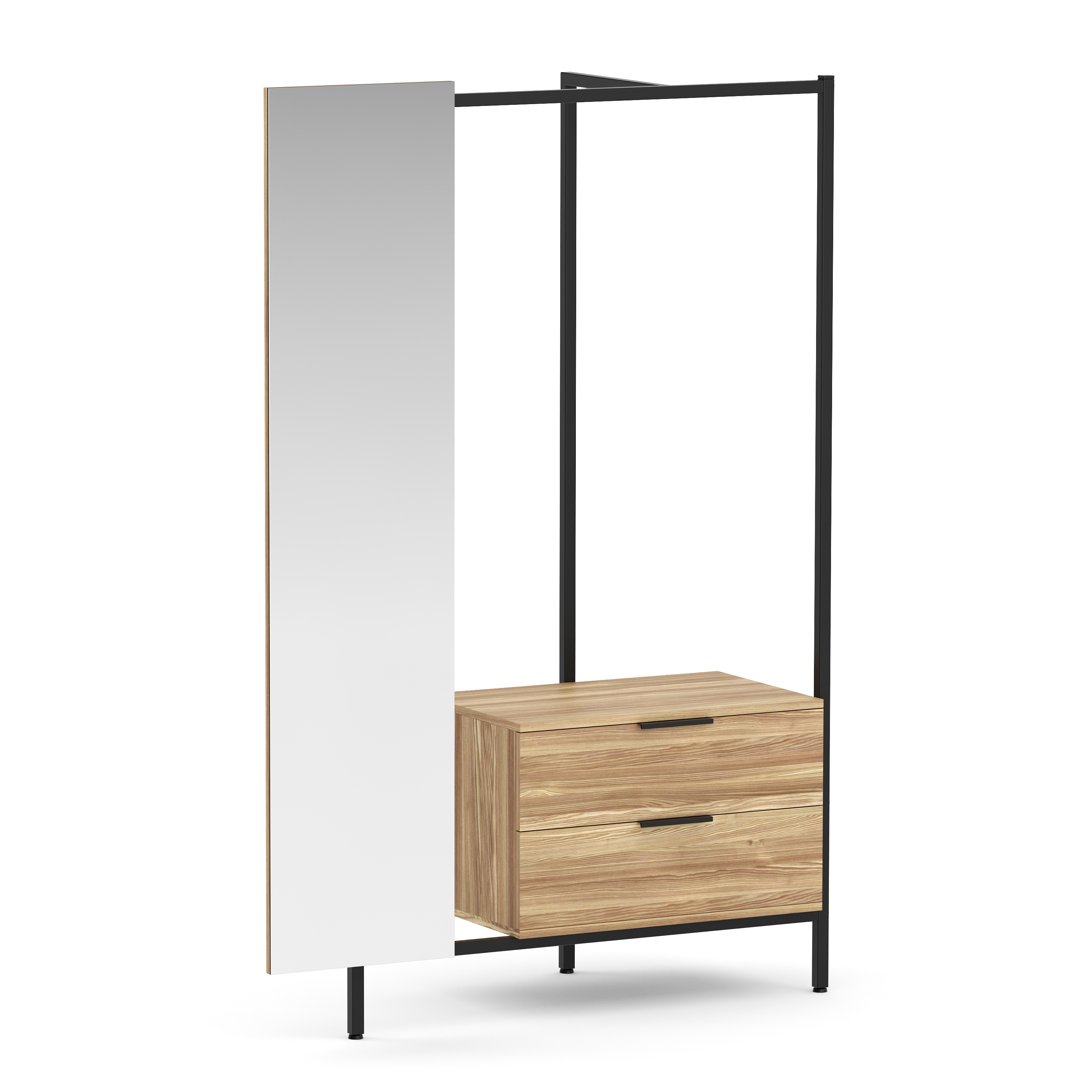 Garderobe HARIS 110 x 163 cm braun/schwarz