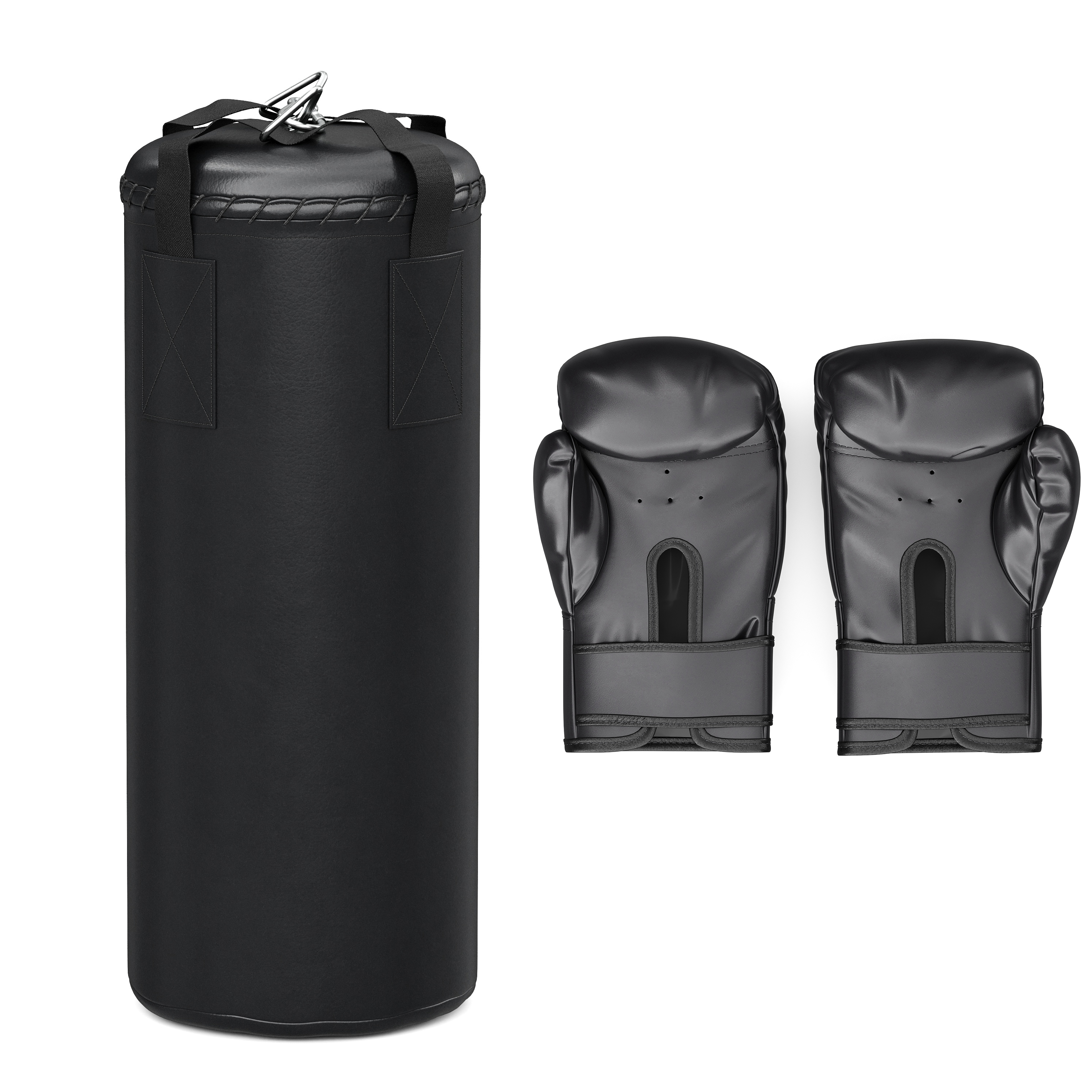 Boxsack Set für Kinder mit Handschuhen schwarz