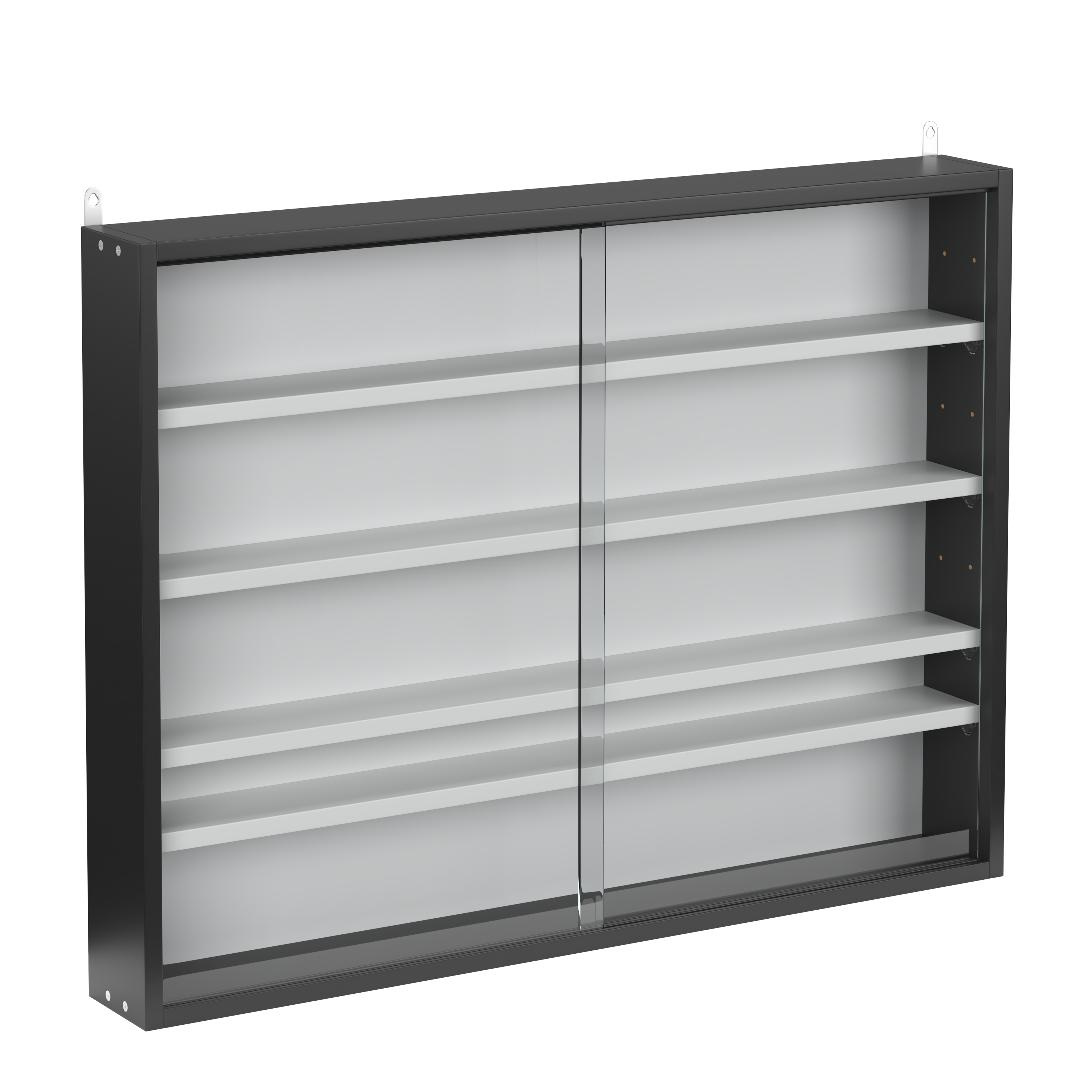 Hängevitrine ELEANOR 80 x 10 x 60 cm schwarz/weiss