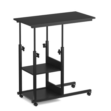 Laptoptisch auf Rollen ROWAN 80 x 40 cm schwarz