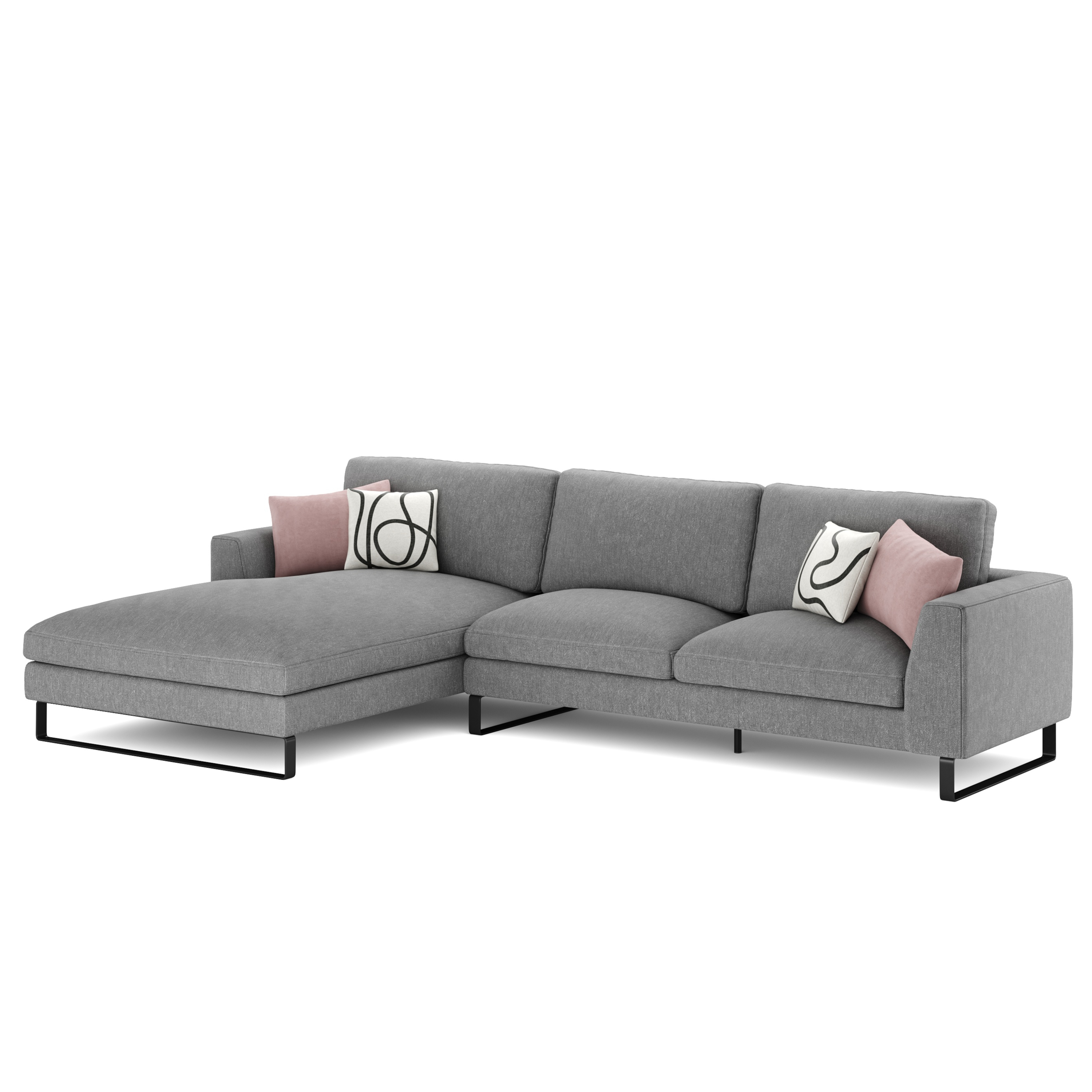 Ecksofa THILO links grau