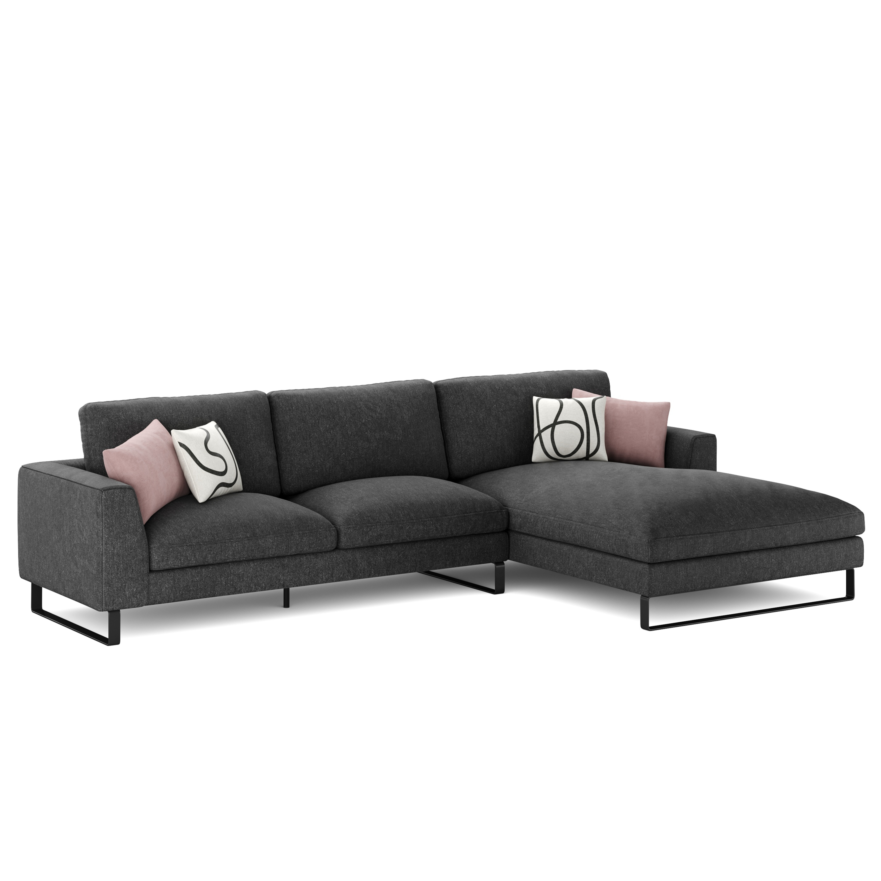 Ecksofa THILO rechts anthrazit