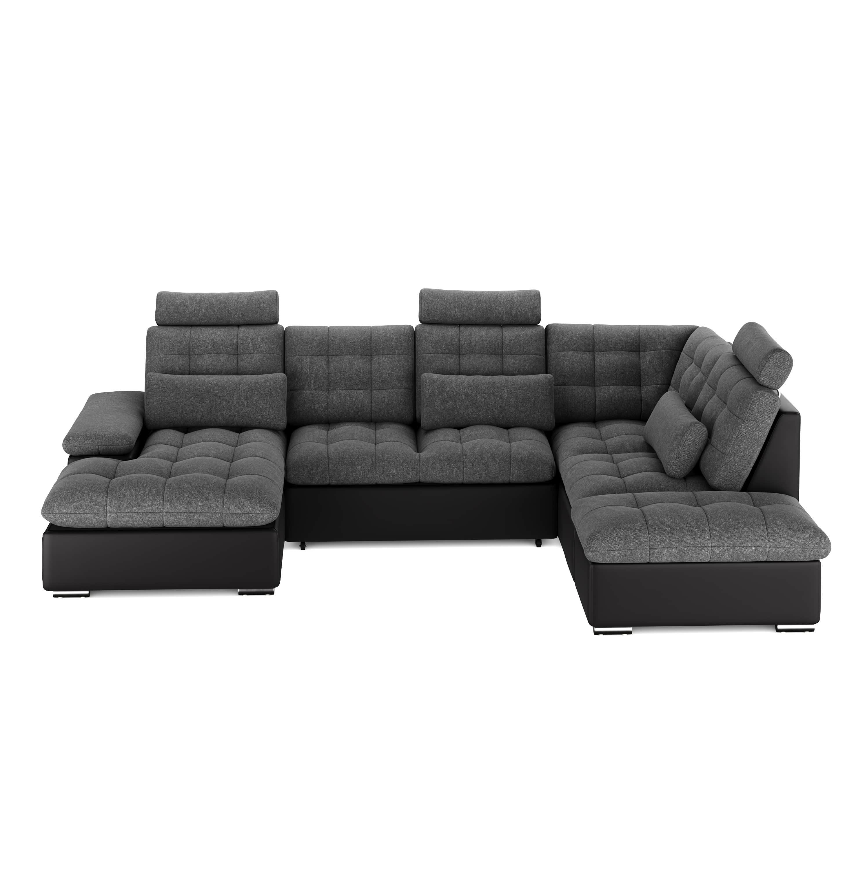 Ecksofa mit Schlaffunktion SORAYA rechts anthrazit/schwarz