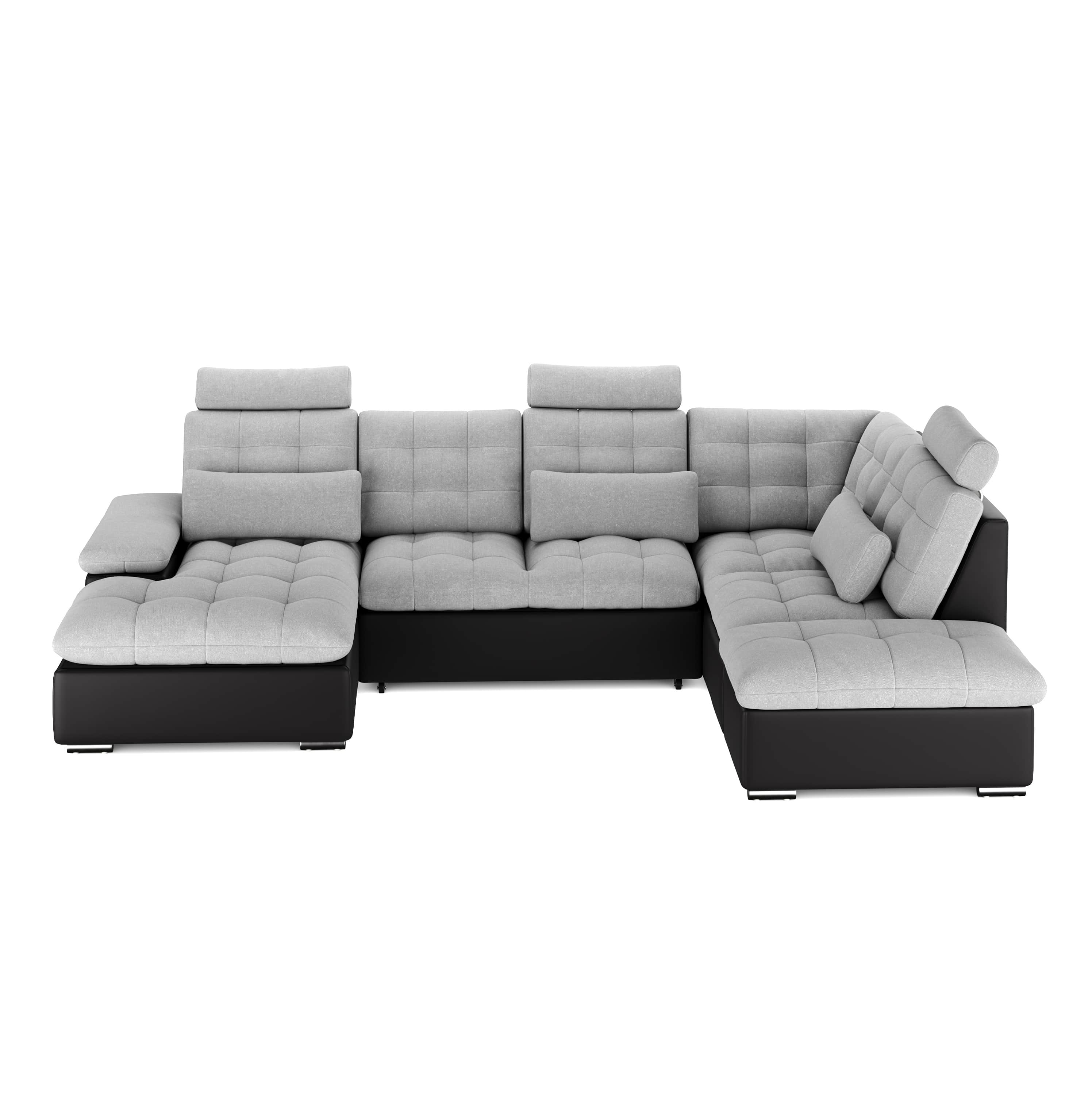 Ecksofa mit Schlaffunktion SORAYA rechts grau/schwarz