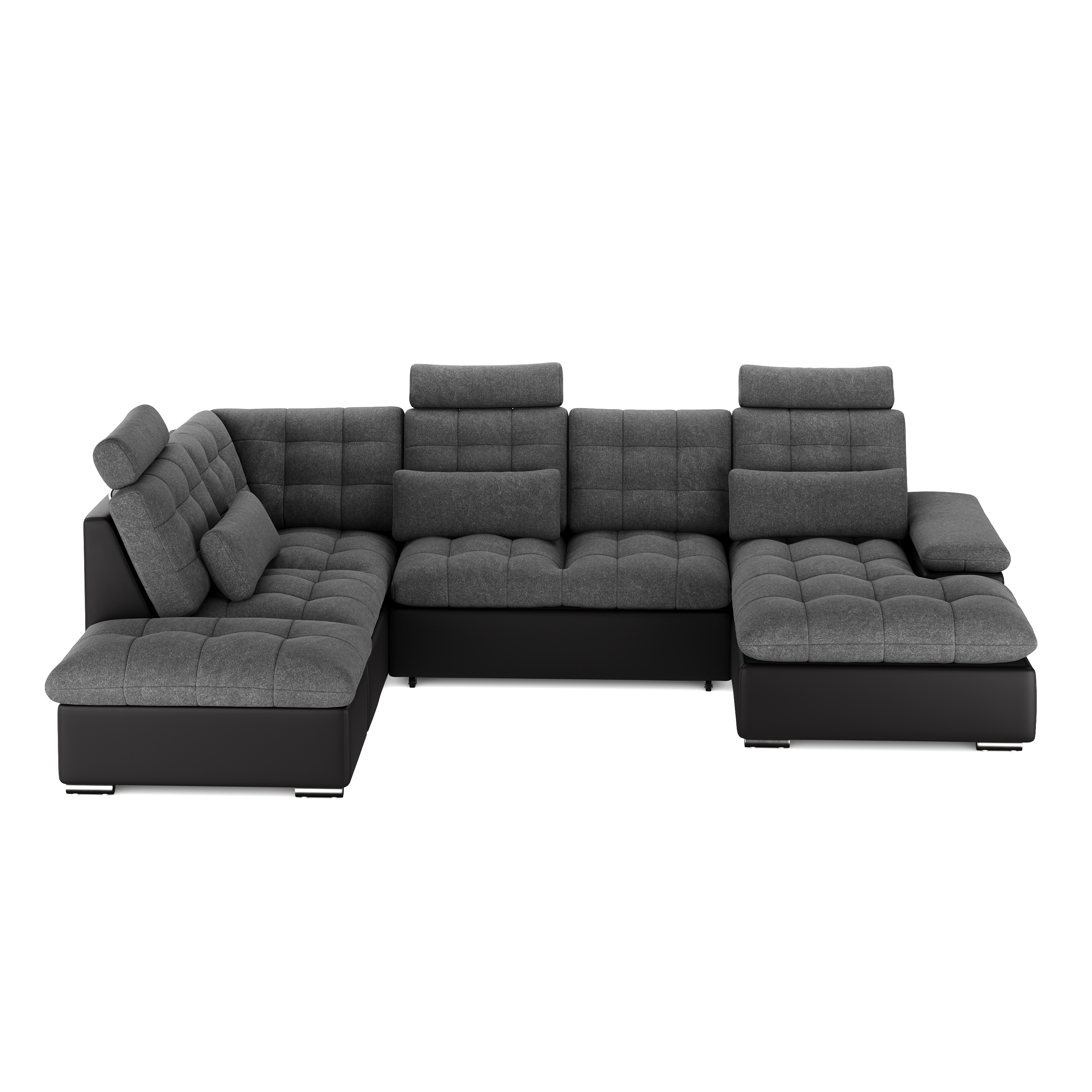 Ecksofa mit Schlaffunktion SORAYA links anthrazit/schwarz