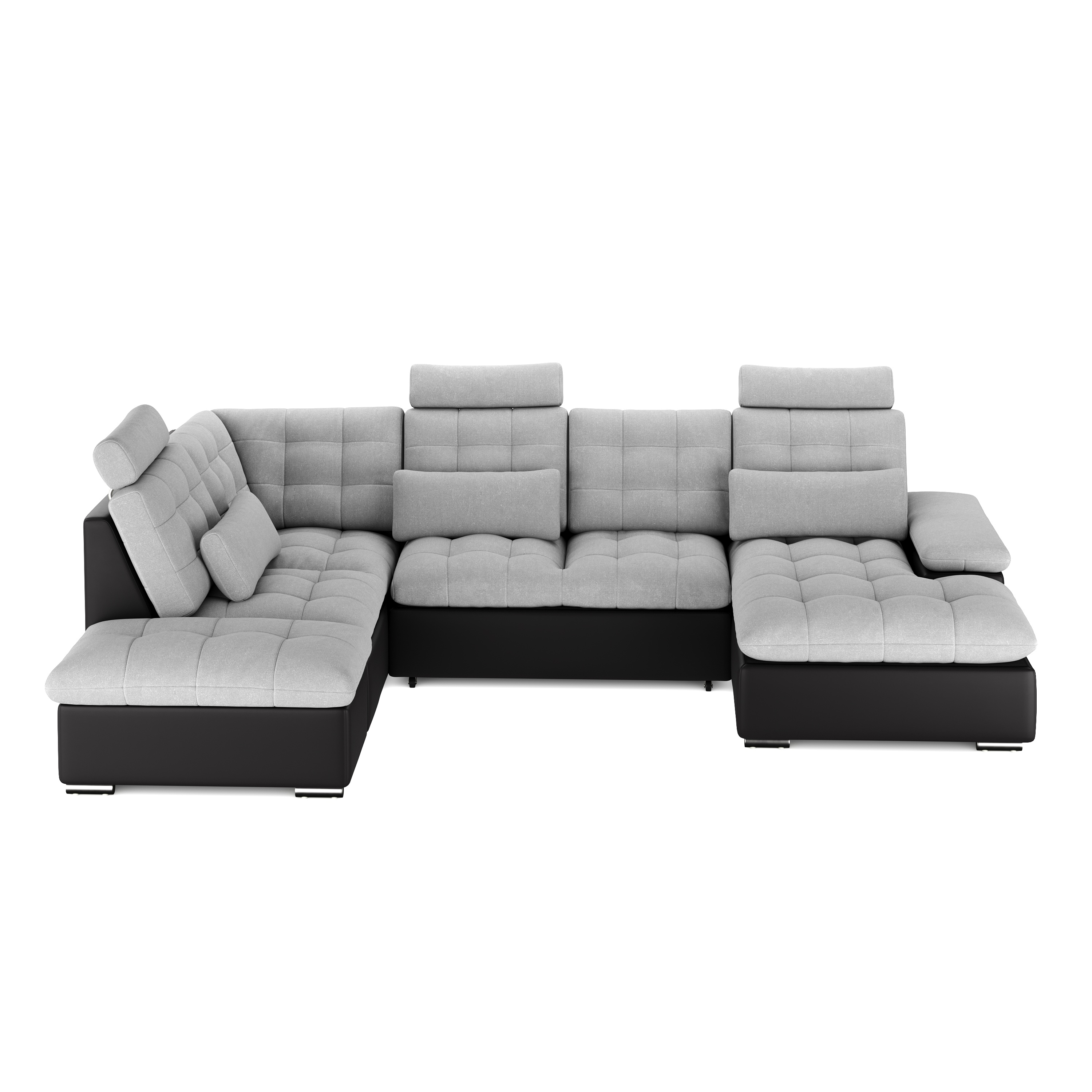 Ecksofa mit Schlaffunktion SORAYA links grau/schwarz