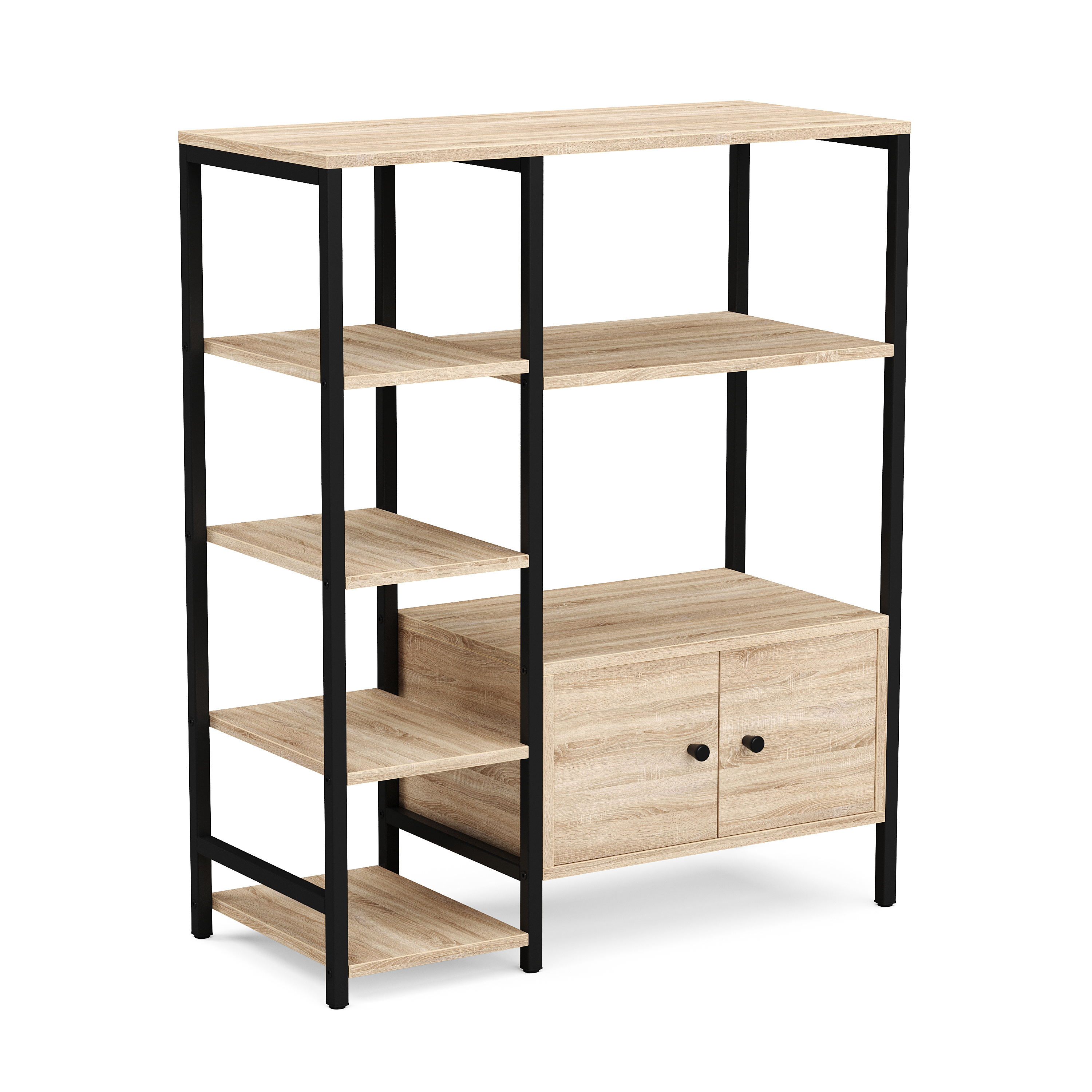 Bücherregal TOME 80 x 96 cm hellbraun/schwarz