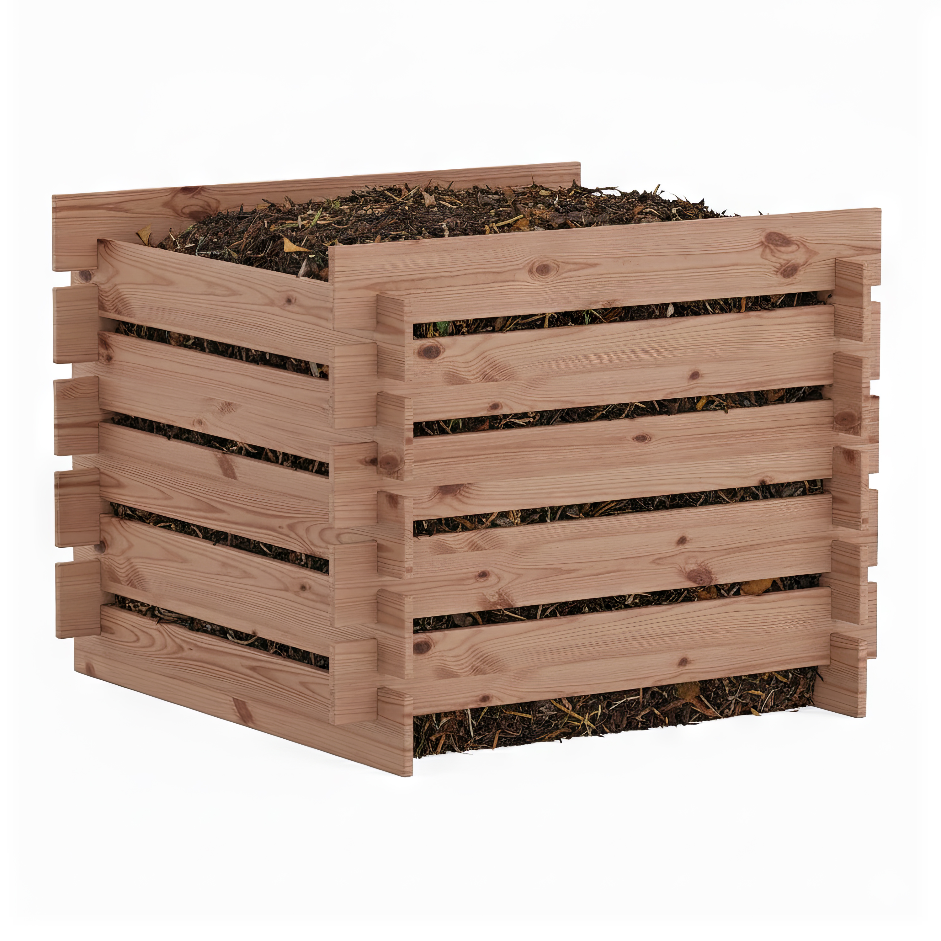 Komposter Holz 560L 90 x 90 x 70 cm natur