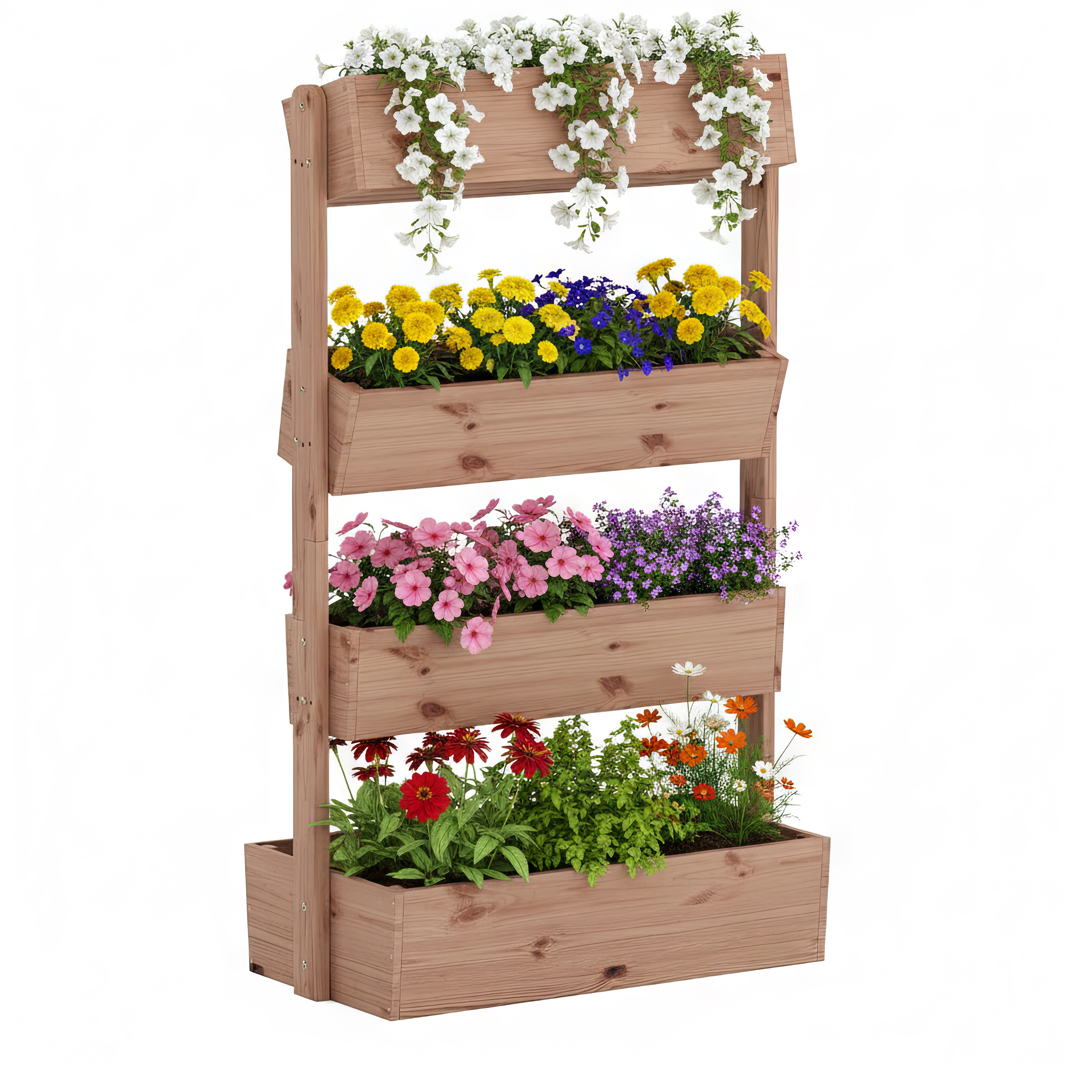 Image of Hochbeet Vertikalbeet Holz 85 x 45 x 140 cm natur