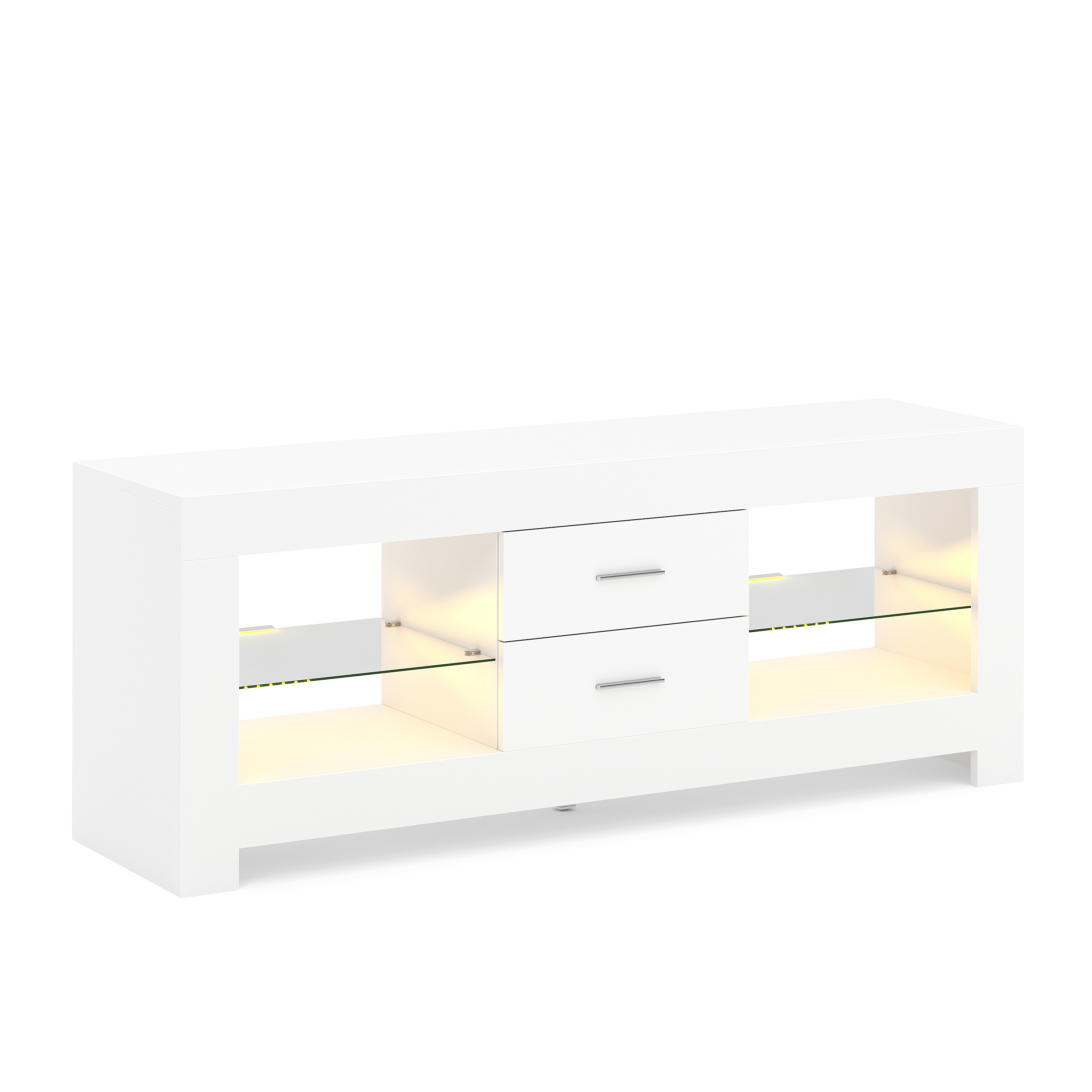 TV Möbel LED ZOYA 130 x 35 x 50 cm weiss